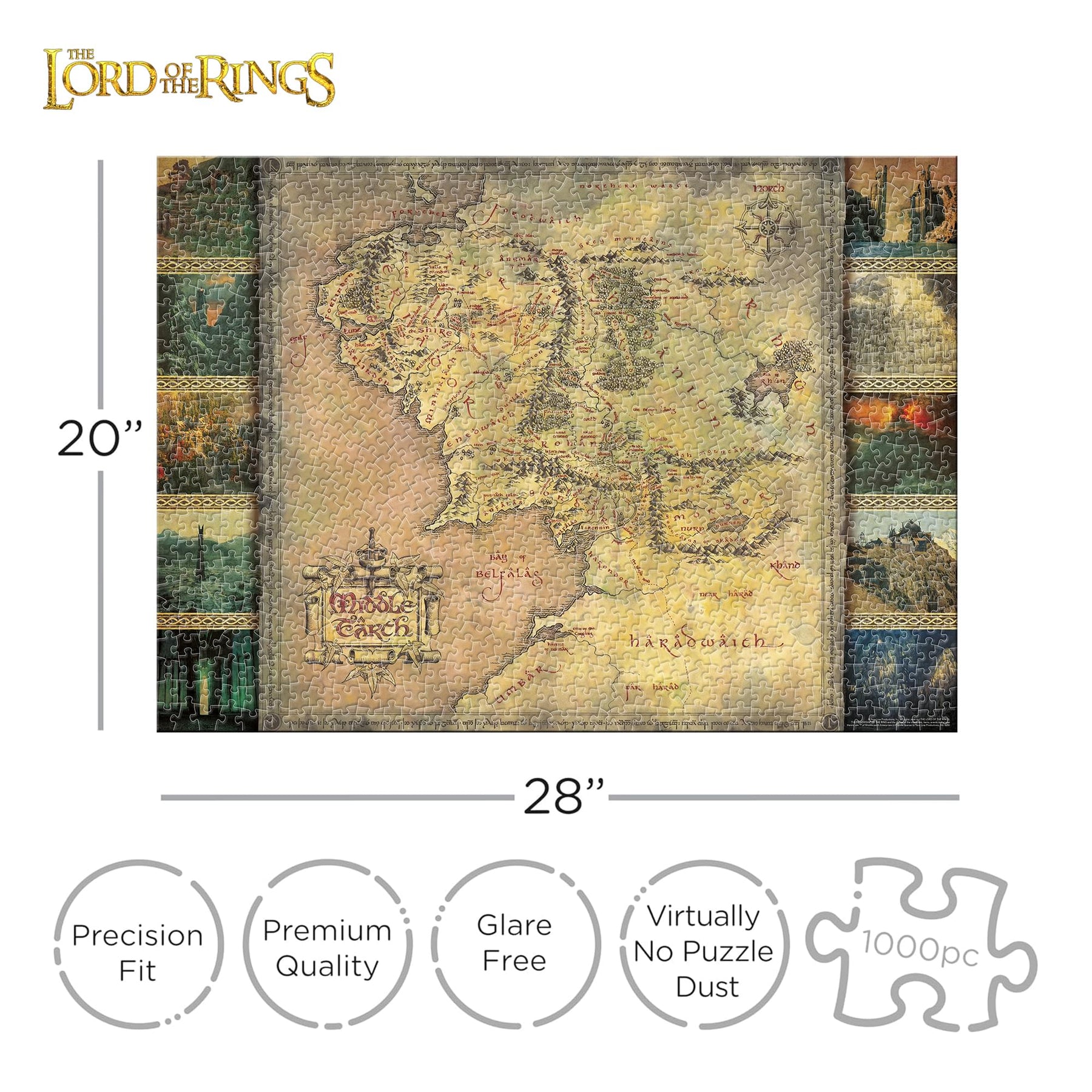 The Lord Of The Rings Map 1000-Piece Jigsaw Puzzle