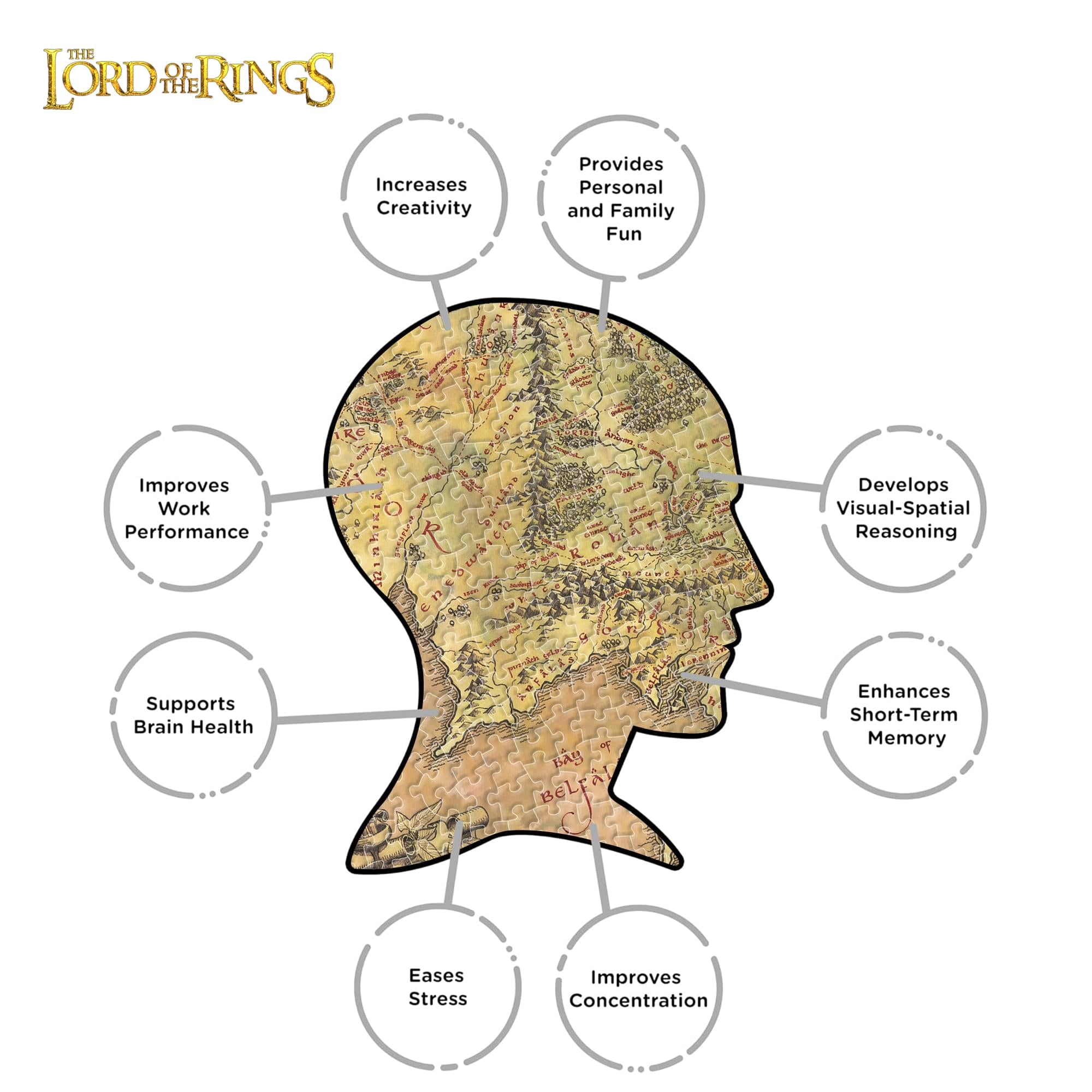 The Lord Of The Rings Map 1000-Piece Jigsaw Puzzle