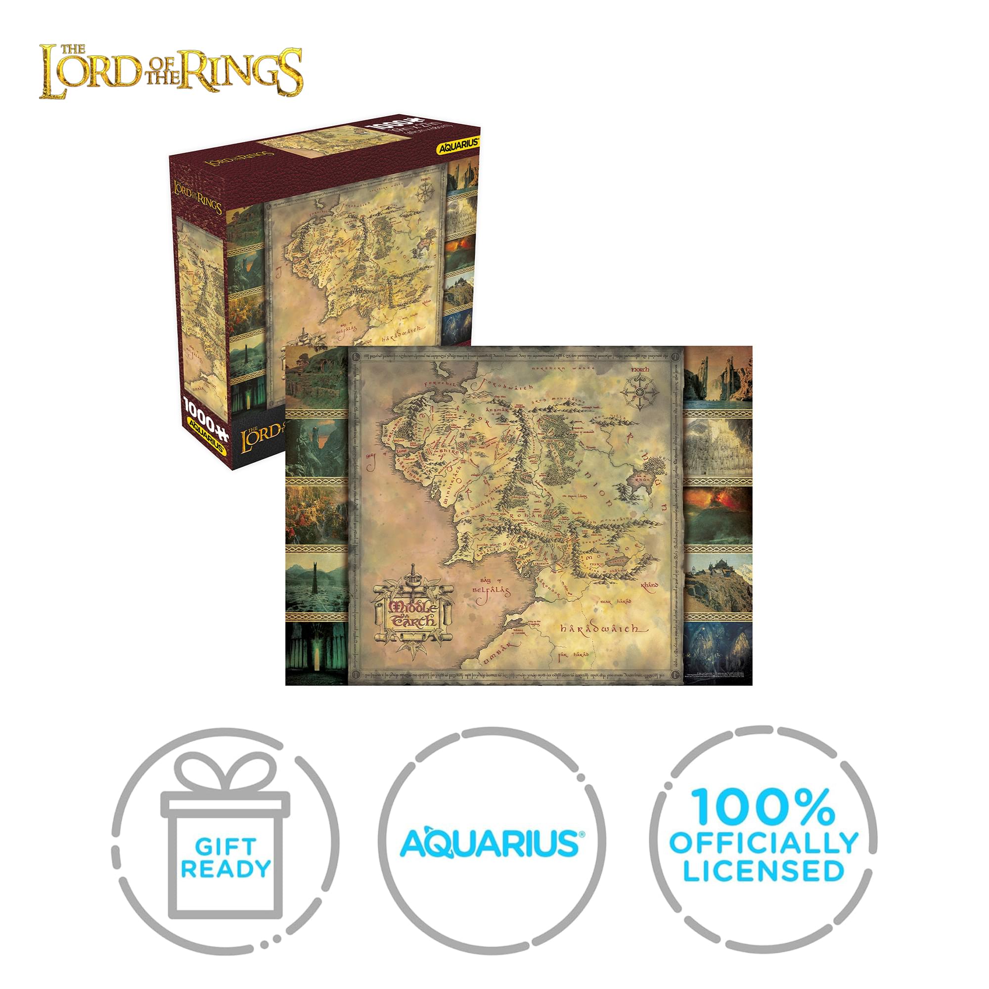 The Lord Of The Rings Map 1000-Piece Jigsaw Puzzle