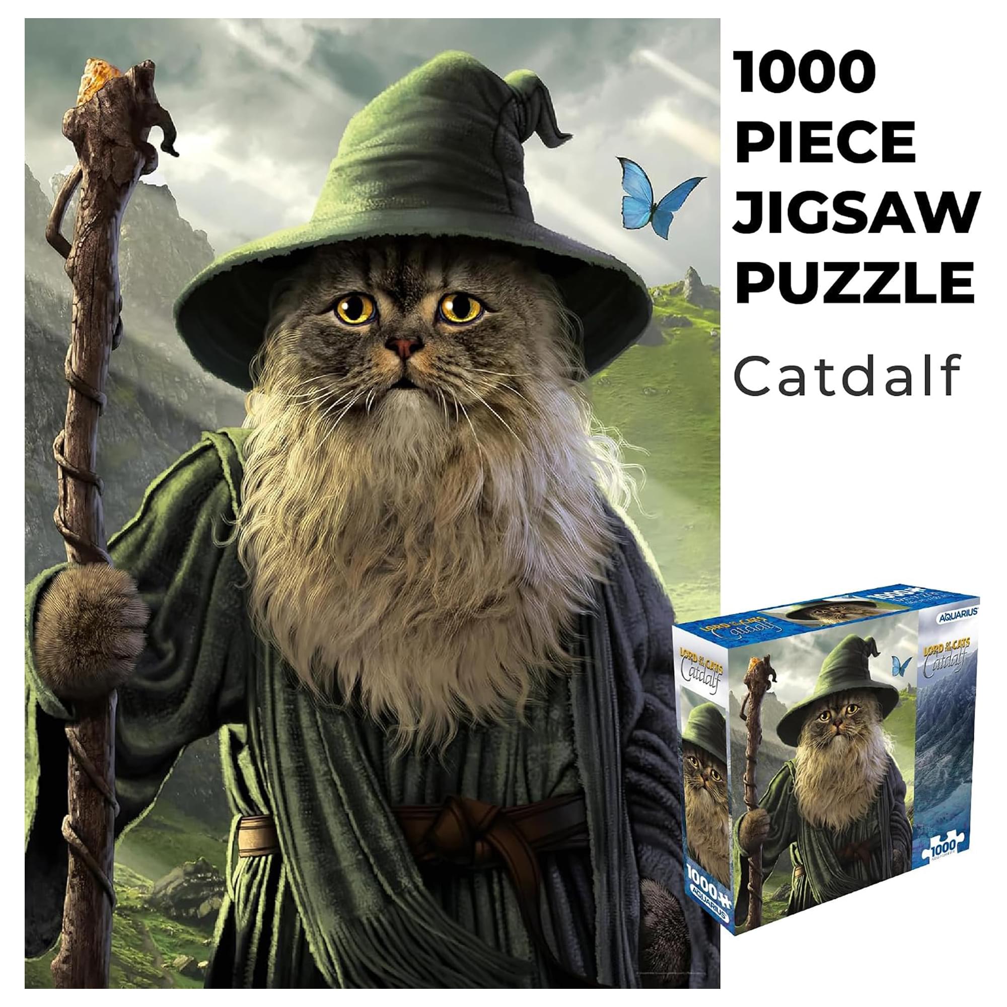 Lord Of The Cats Catdalf 1000-Piece Jigsaw Puzzle