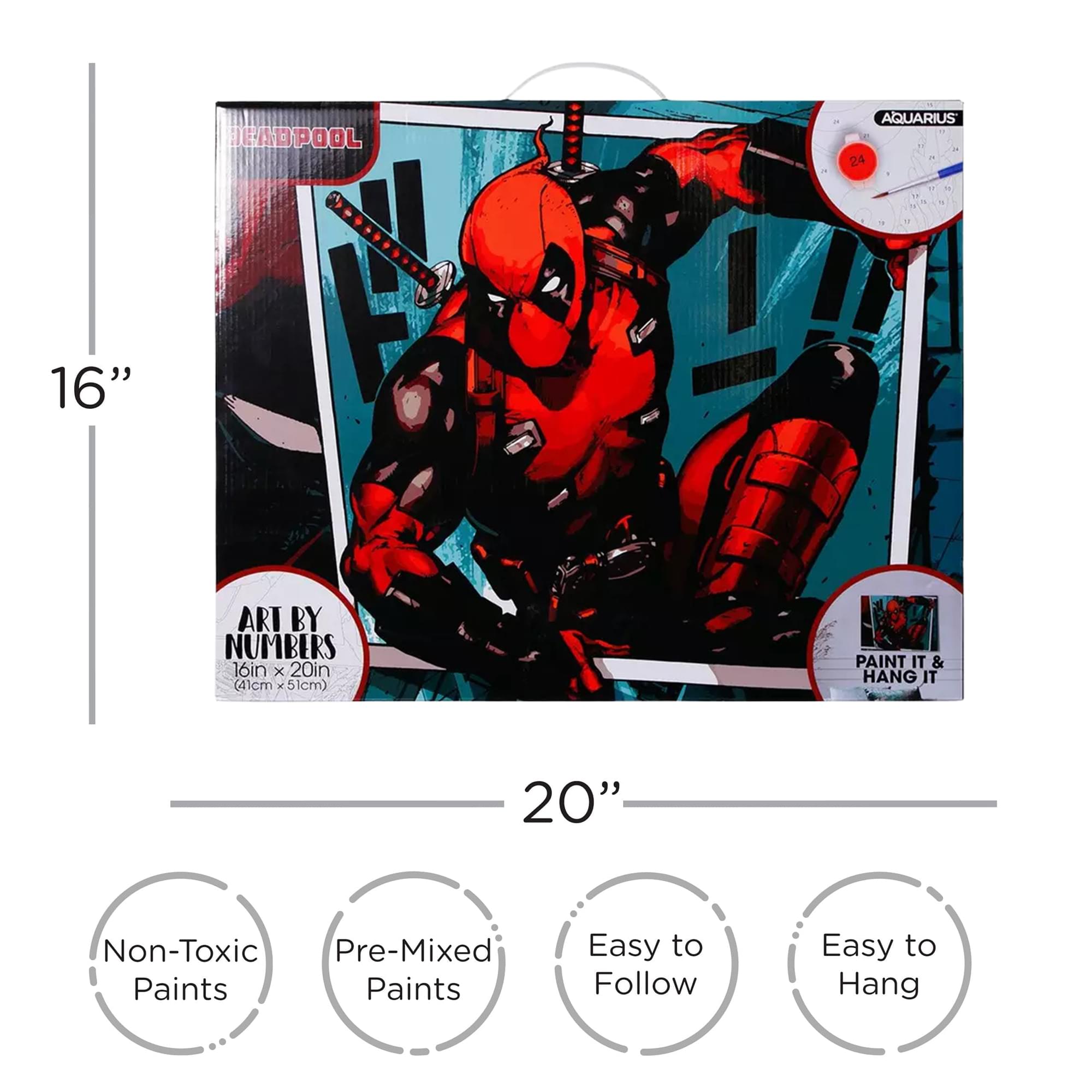 Marvel Deadpool Art By Numbers Painting Kit