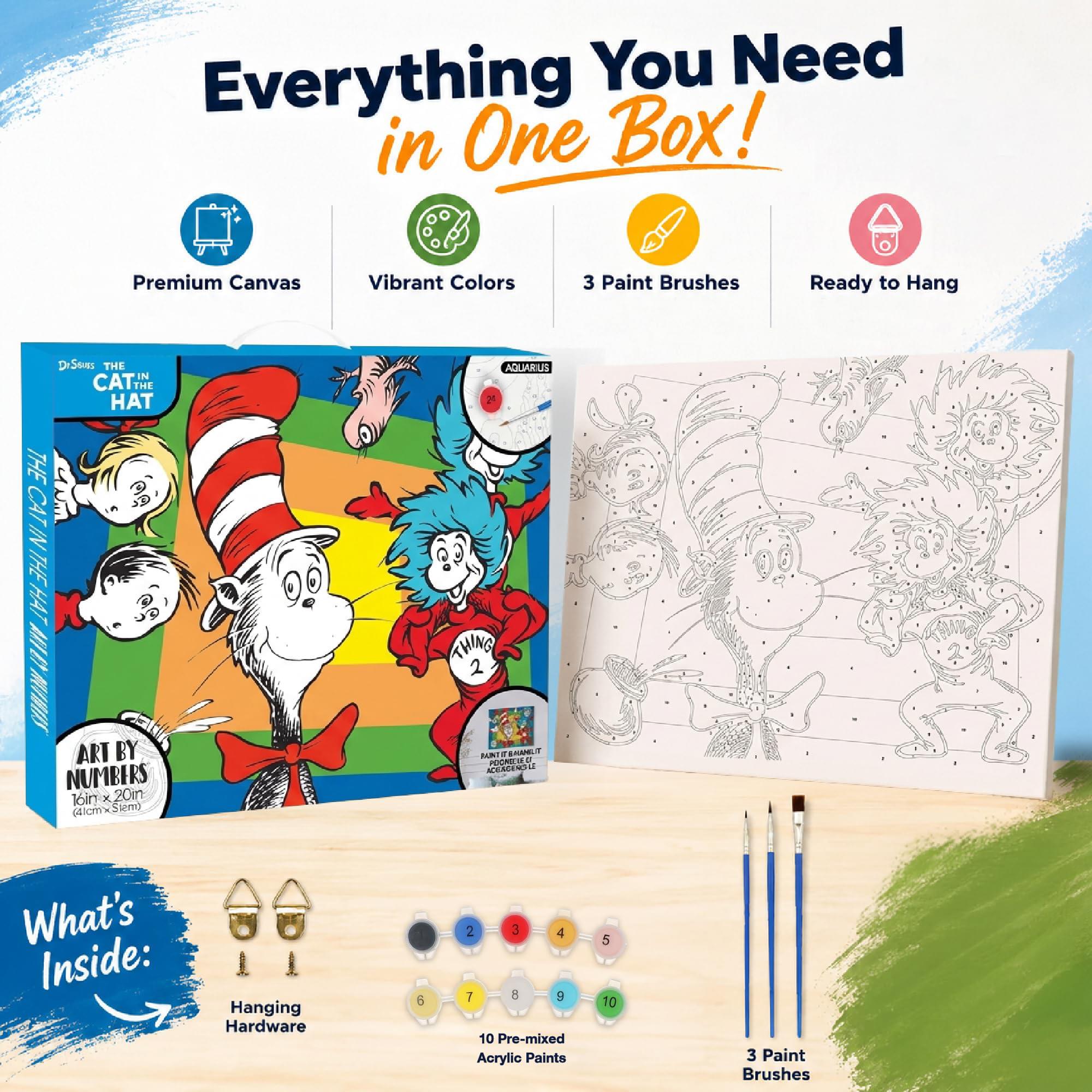 Dr. Seuss Cat In The Hat Art-By-Numbers Painting Kit | 16 x 20 Inches