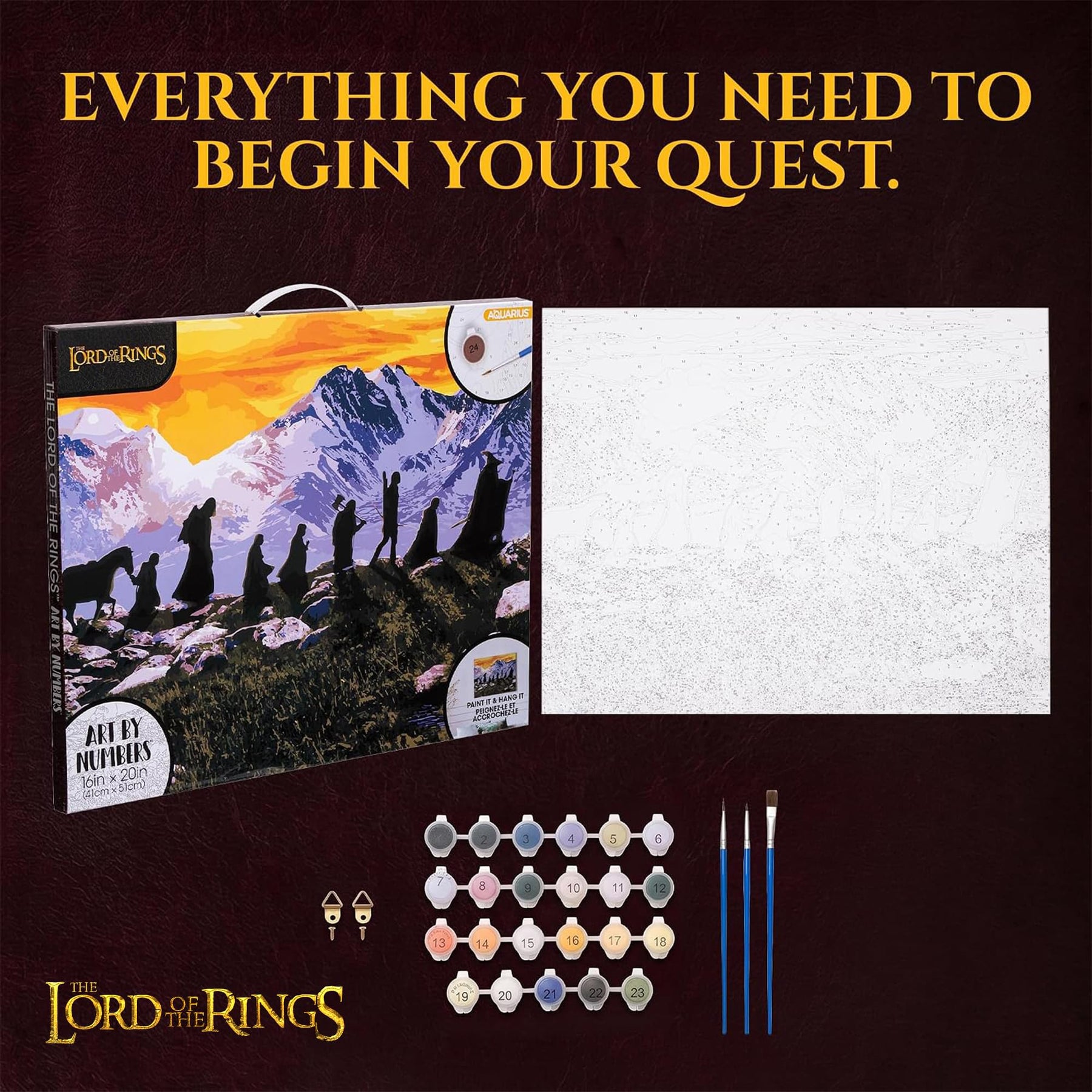 The Lord Of The Rings Art By Numbers Painting Kit | 16 x 20 Inches
