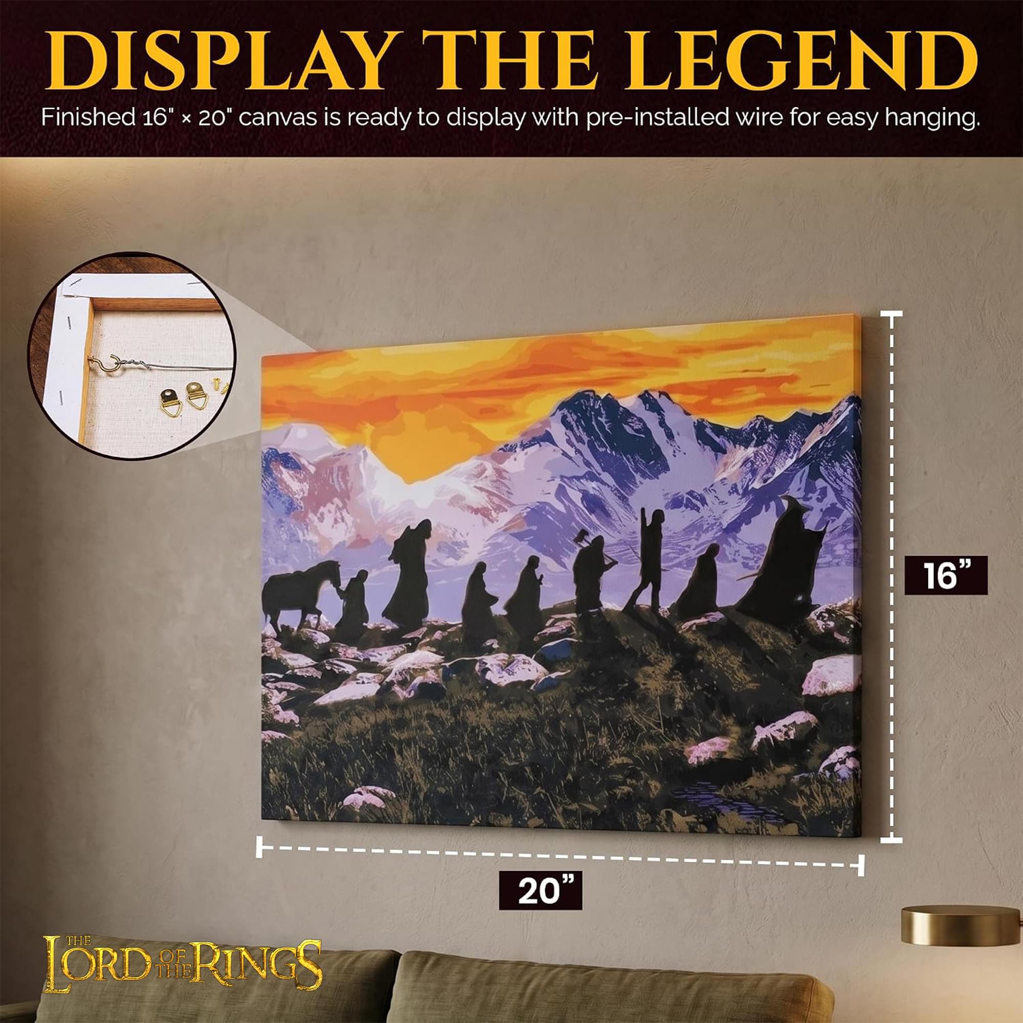 The Lord Of The Rings Art By Numbers Painting Kit | 16 x 20 Inches