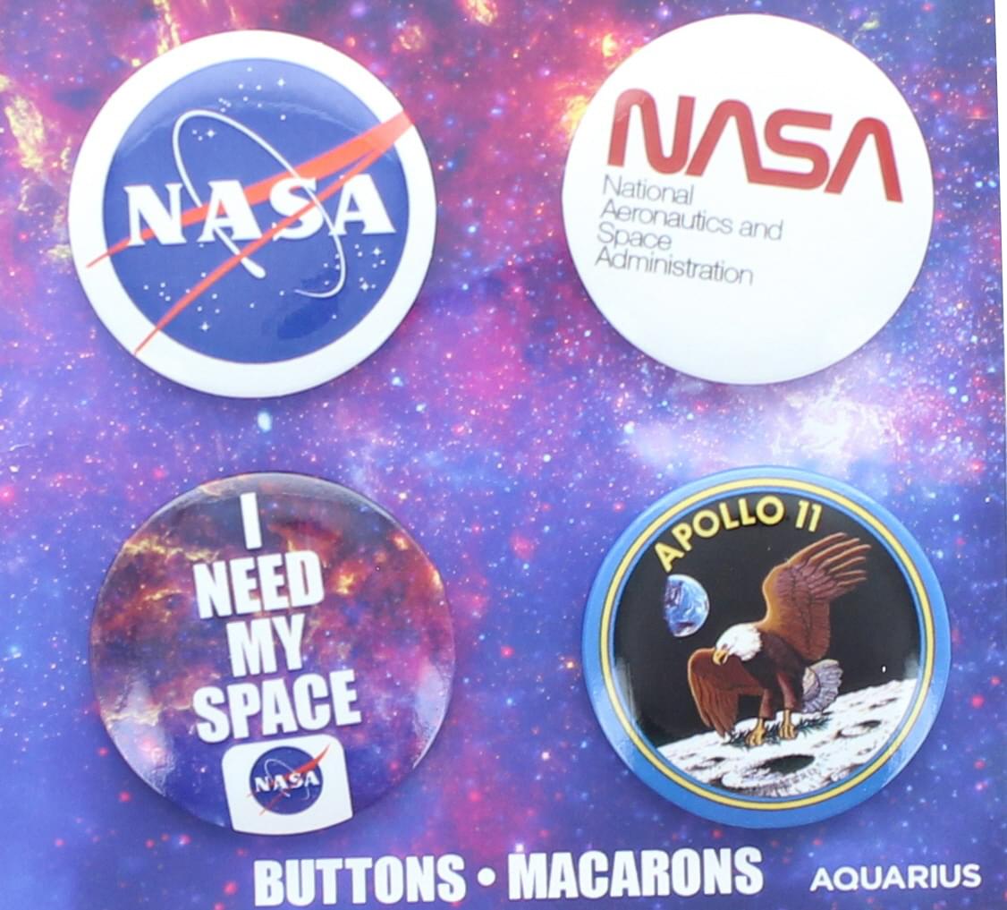 NASA Carded Button Pin 4 Pack