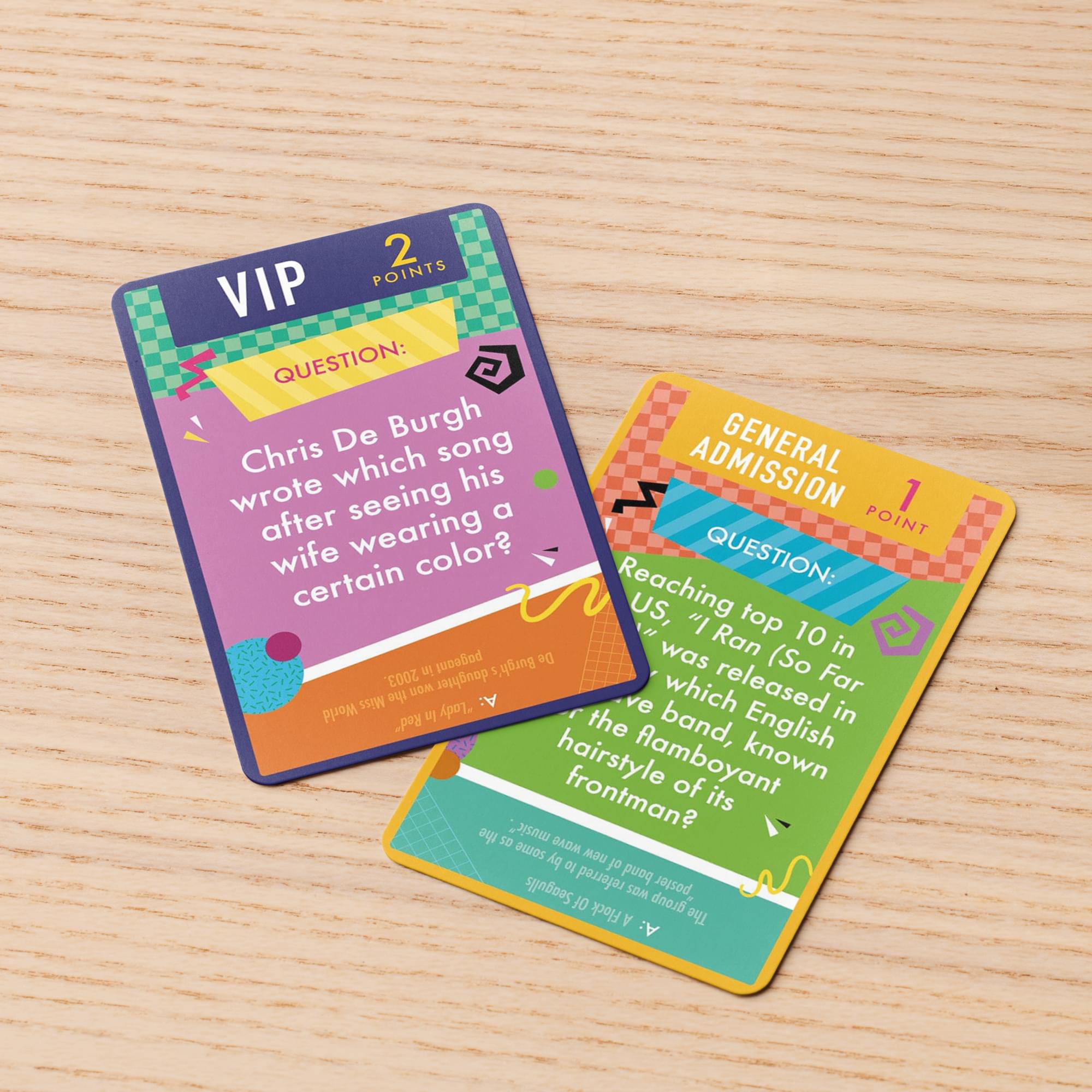80s Music Trivia Card Game