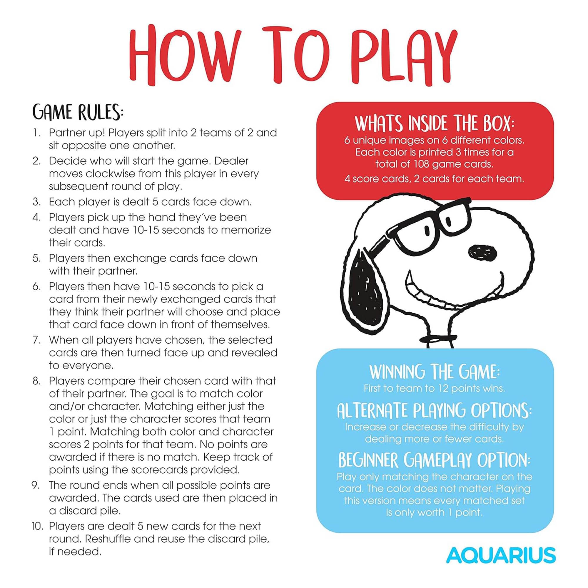 Peanuts Memory Master Card Game
