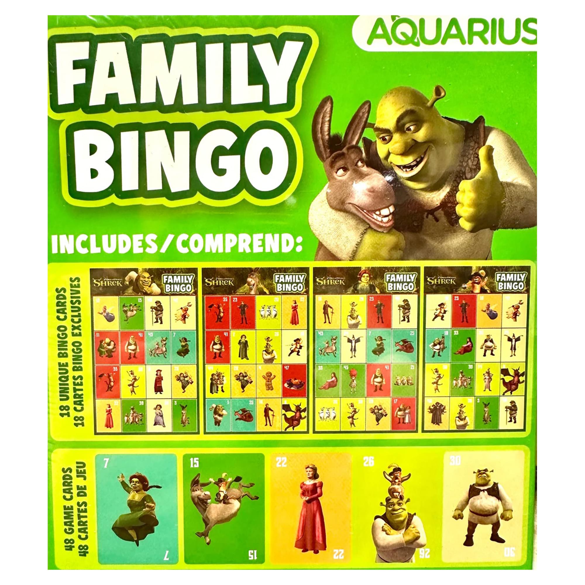 Shrek Family Bingo Game