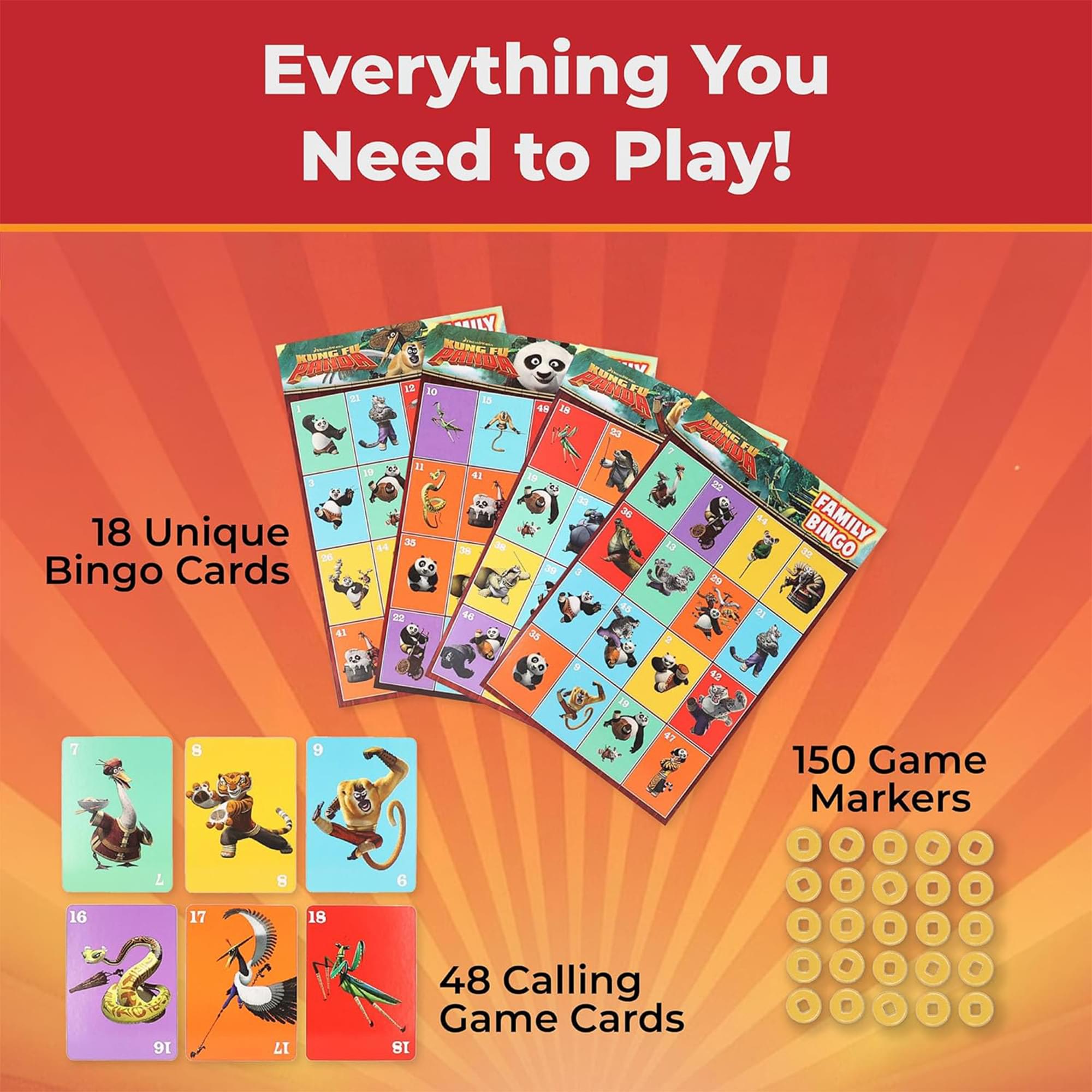 Kung Fu Panda Family Bingo Game