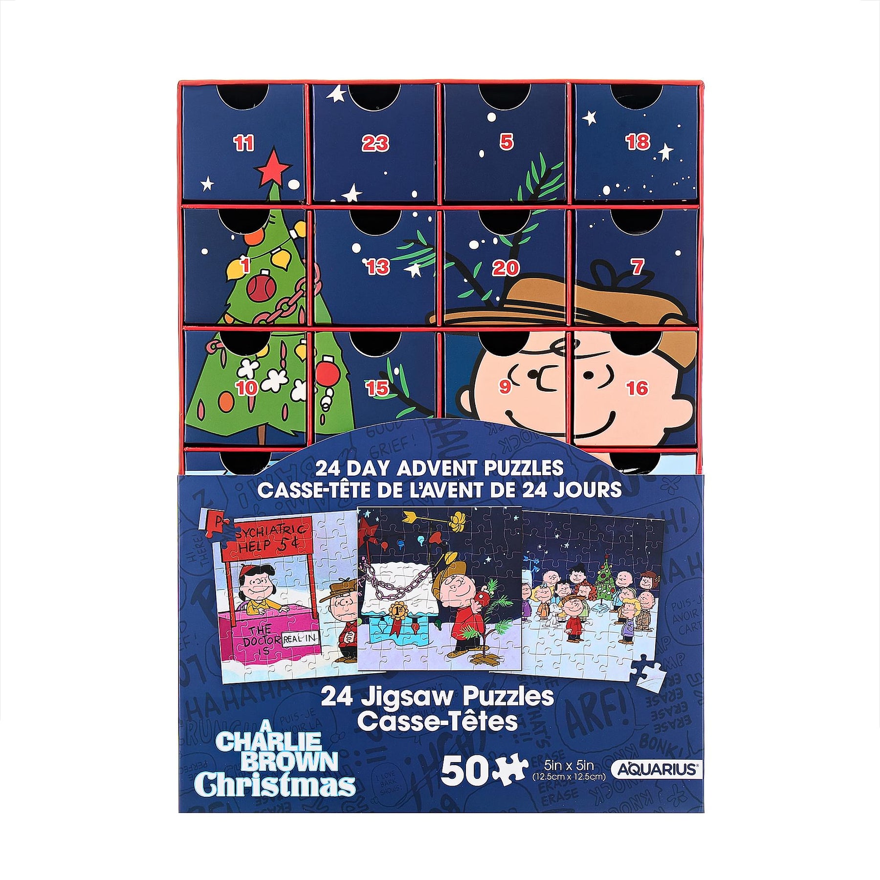 Peanuts Charlie Brown Christmas Advent Calendar | 24 50-Piece Jigsaw Puzzles