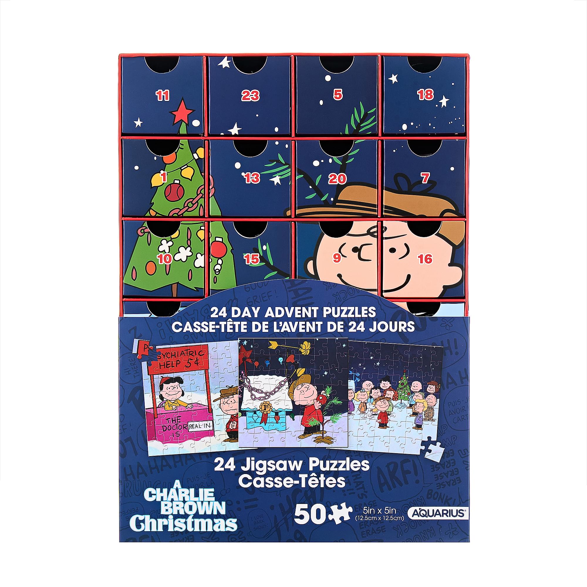Peanuts Charlie Brown Christmas Advent Calendar | 24 50-Piece Jigsaw Puzzles