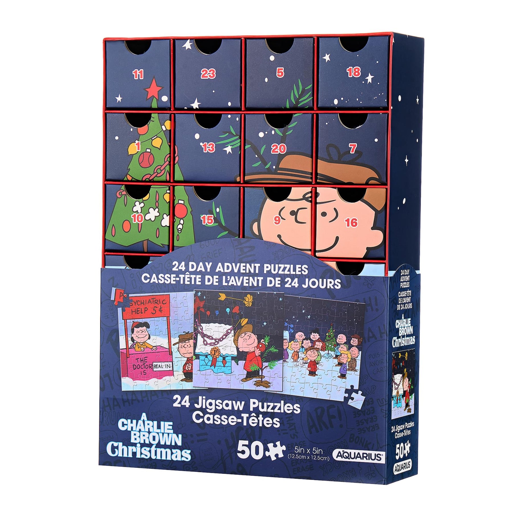 Peanuts Charlie Brown Christmas Advent Calendar | 24 50-Piece Jigsaw Puzzles