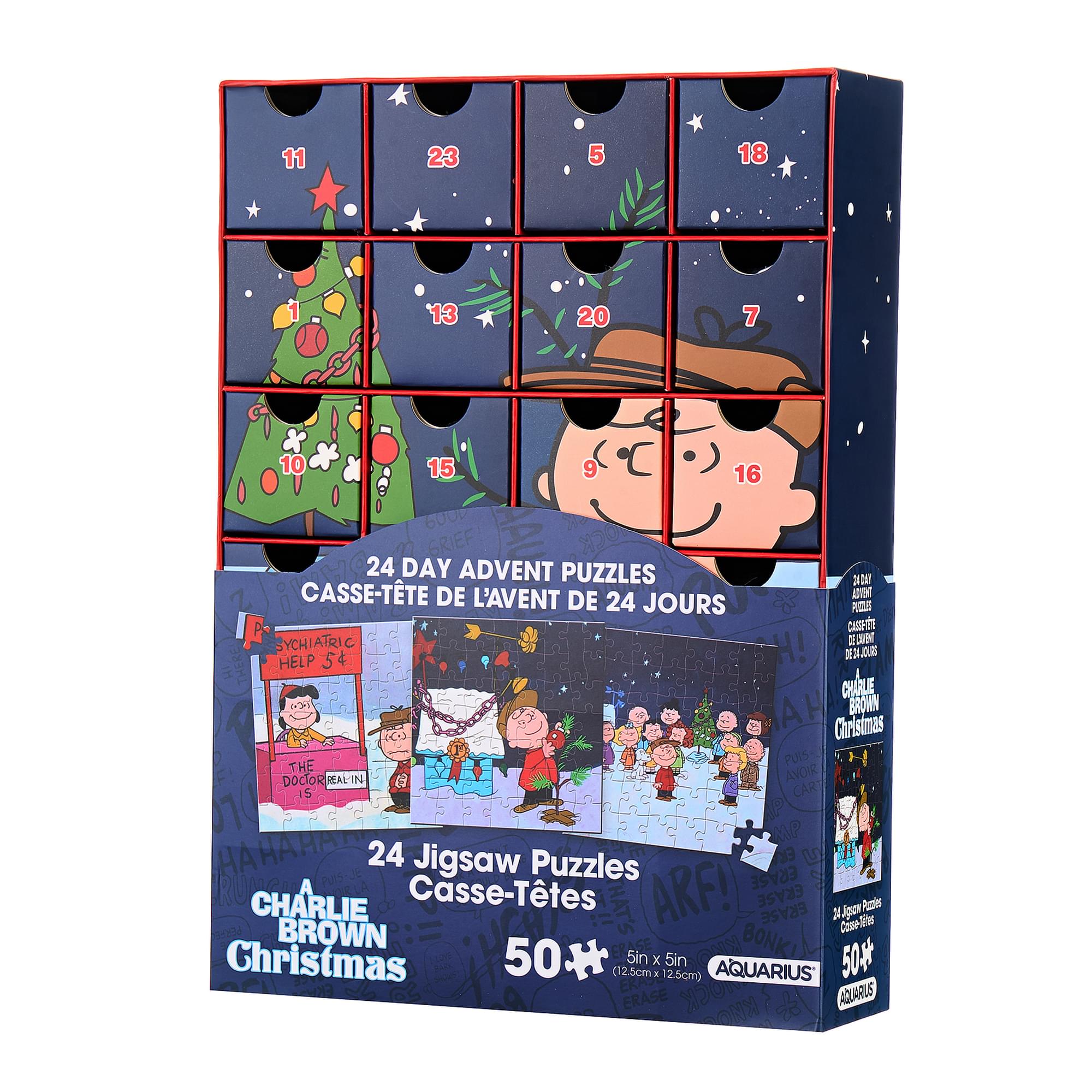 Peanuts Charlie Brown Christmas Advent Calendar | 24 50-Piece Jigsaw Puzzles
