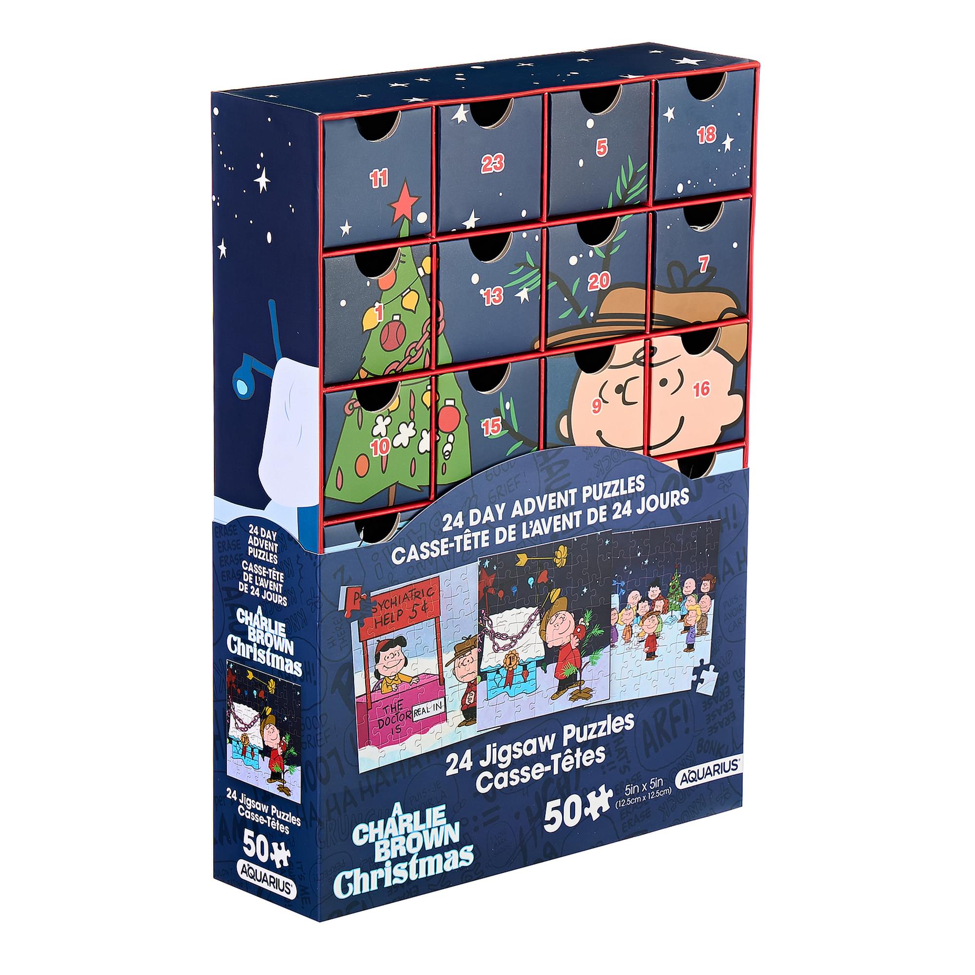 Peanuts Charlie Brown Christmas Advent Calendar | 24 50-Piece Jigsaw Puzzles