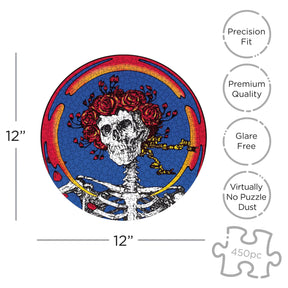 Grateful Dead Skull & Roses 450 Piece Record Disc Jigsaw Puzzle