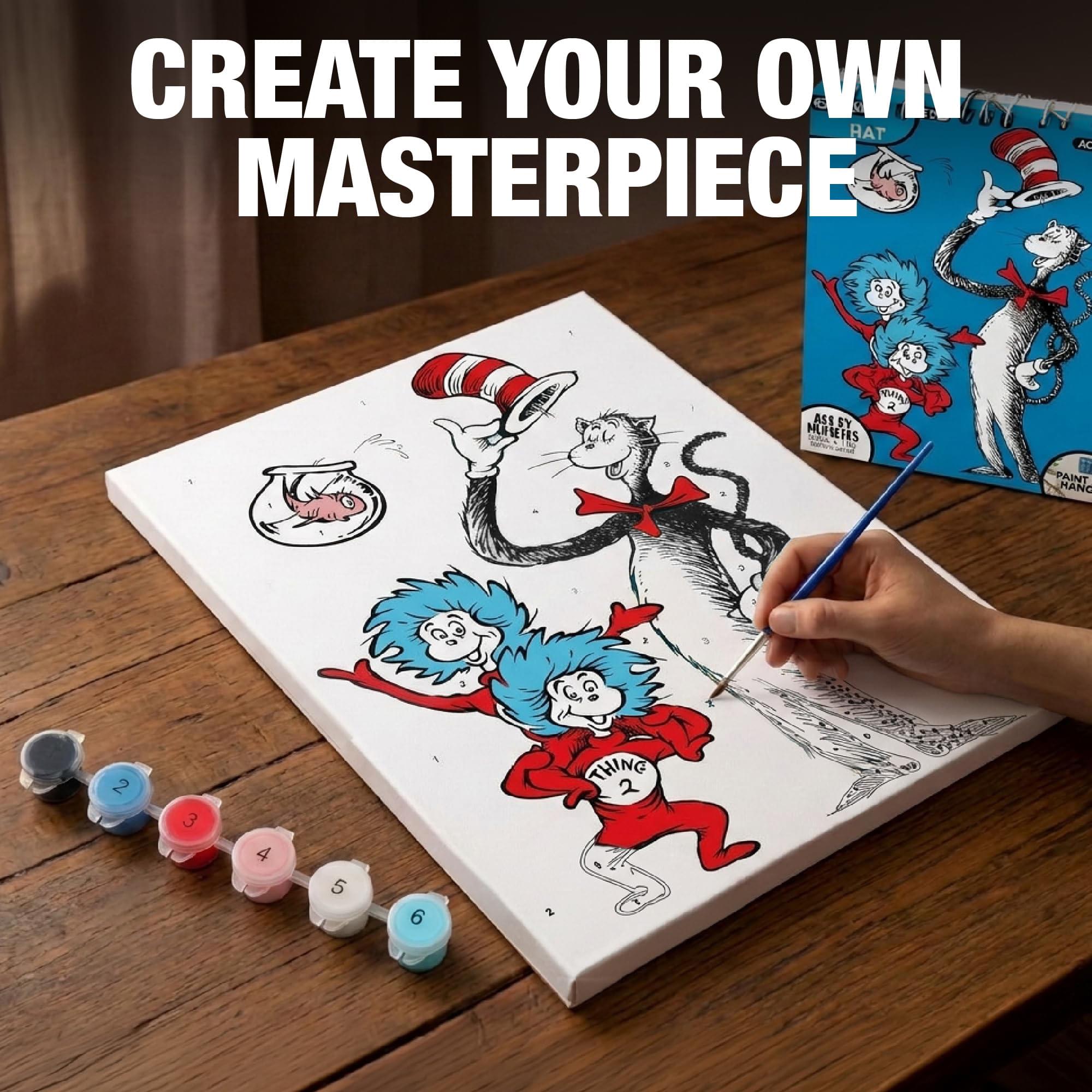 Dr. Seuss Cat In The Hat Mini Art-By-Numbers Painting Kit | 8.5 x 11 Inches