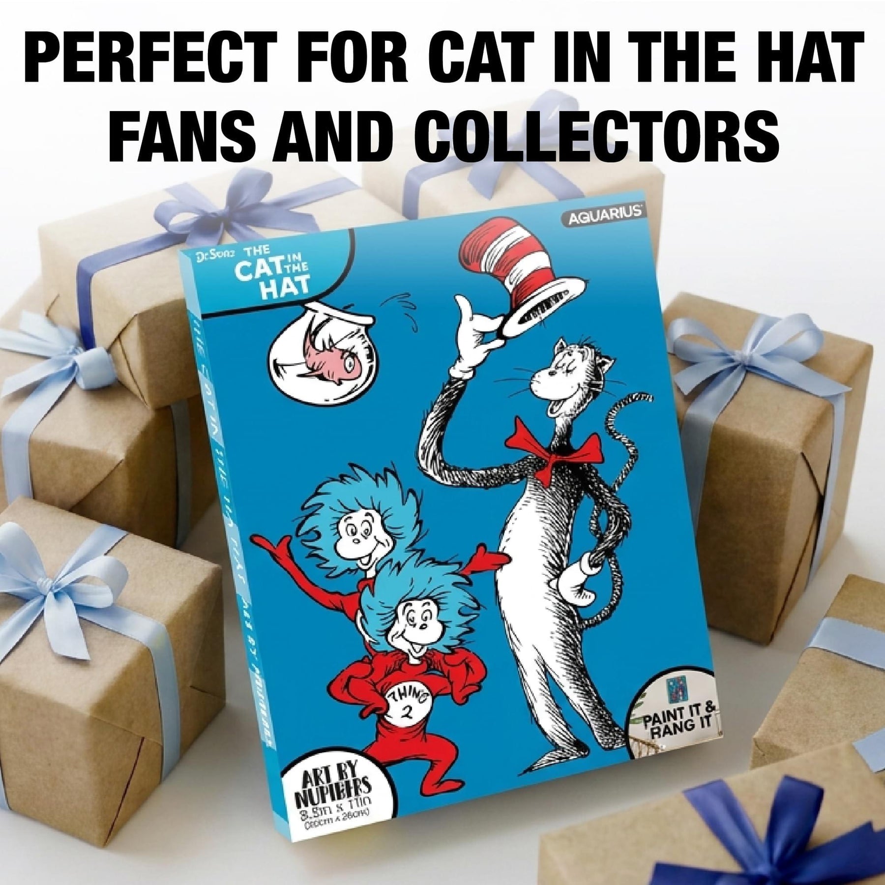 Dr. Seuss Cat In The Hat Mini Art-By-Numbers Painting Kit | 8.5 x 11 Inches