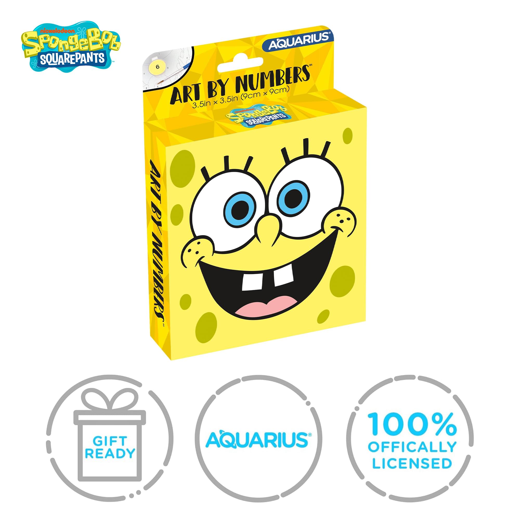 SpongeBob SquarePants Face Micro Art By Numbers Painting Kit | 3.5 x 3.5 Inches