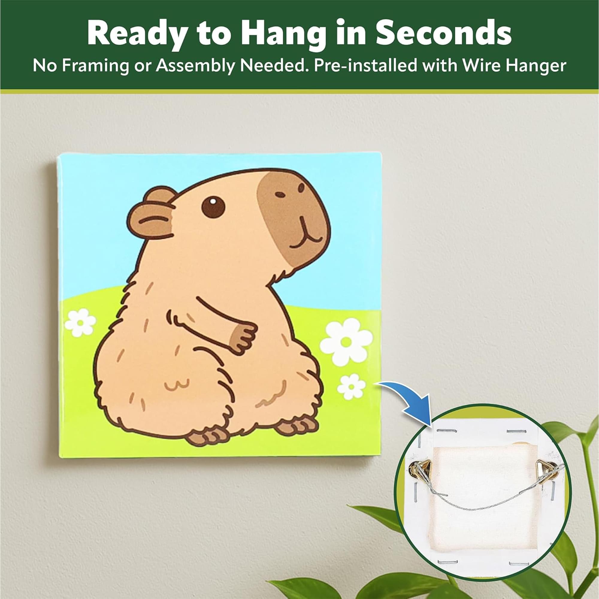 Capybara Micro Art By Numbers Painting Kit | 3.5 x 3.5 Inches