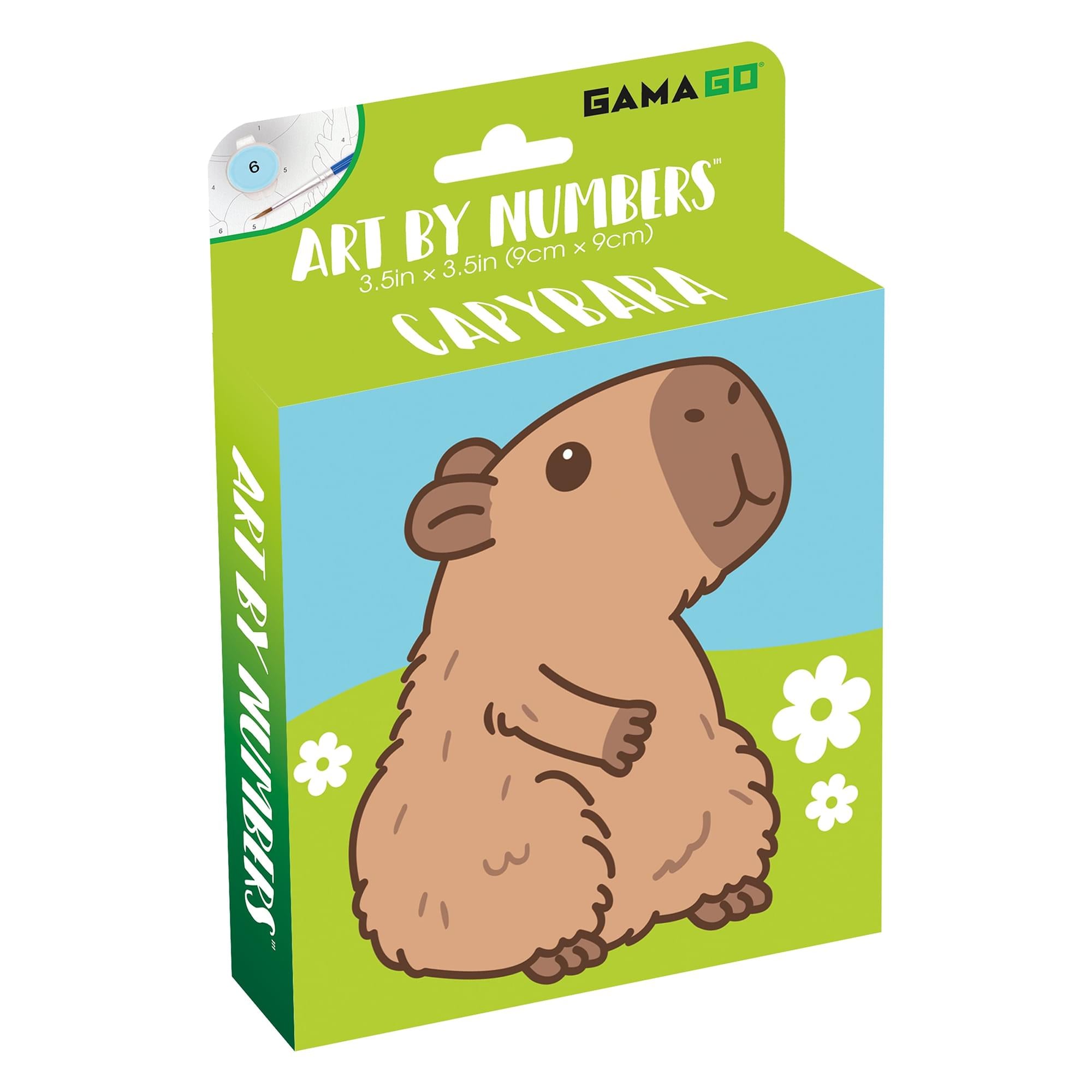 Capybara Micro Art By Numbers Painting Kit | 3.5 x 3.5 Inches