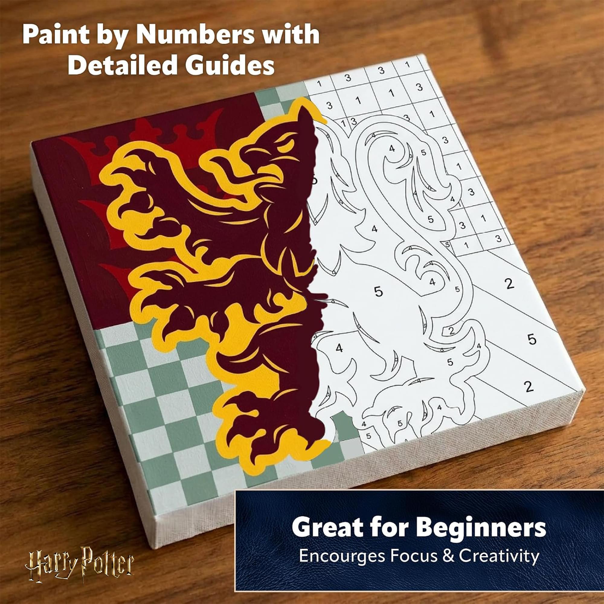Harry Potter House Gryffindor Micro Art By Numbers Painting Kit | 3.5 Inches