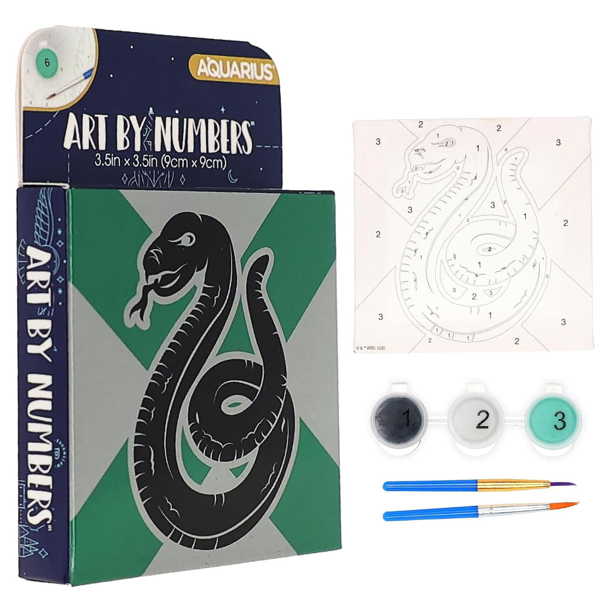 Harry Potter House Slytherin Micro Art By Numbers Painting Kit | 3.5 Inches