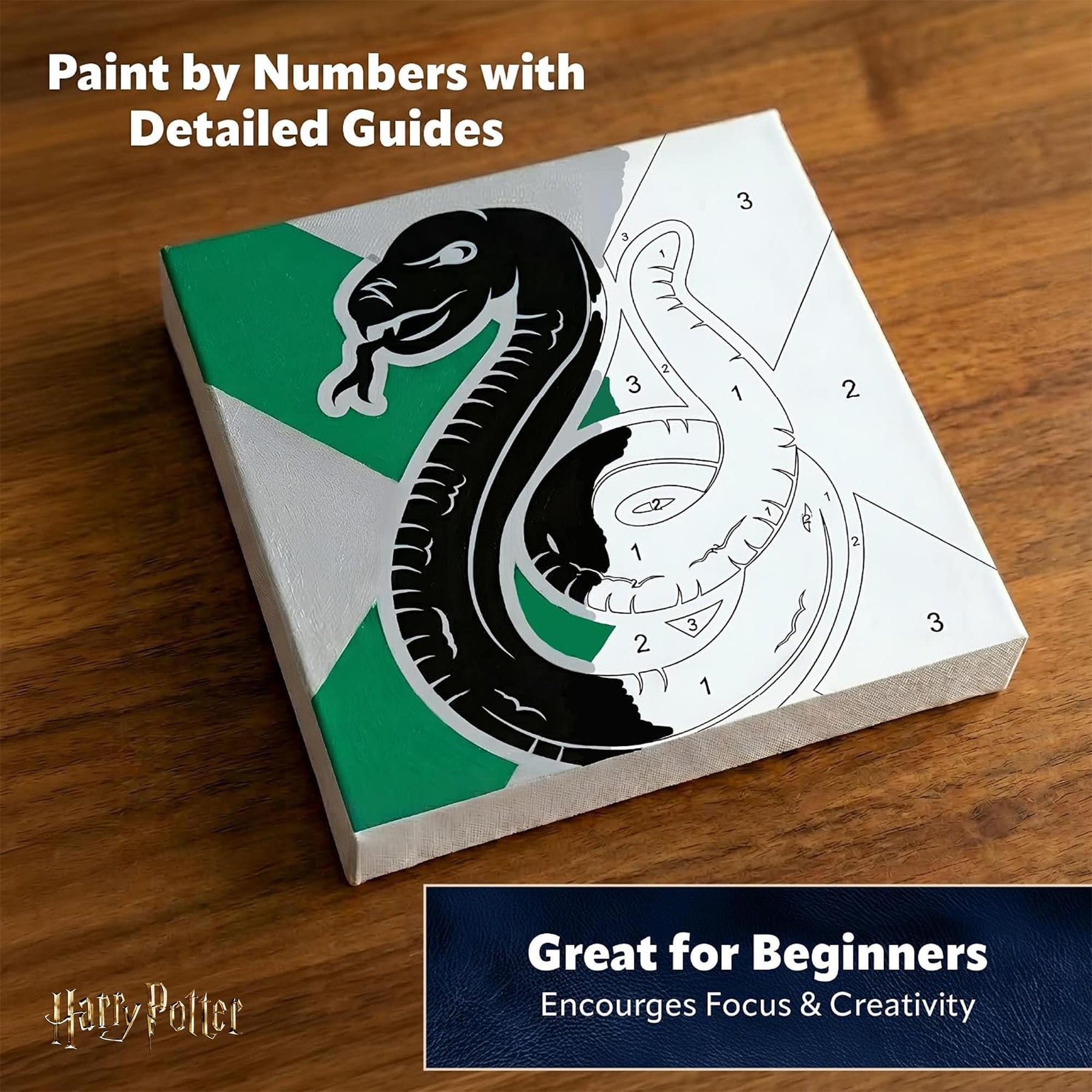 Harry Potter House Slytherin Micro Art By Numbers Painting Kit | 3.5 Inches