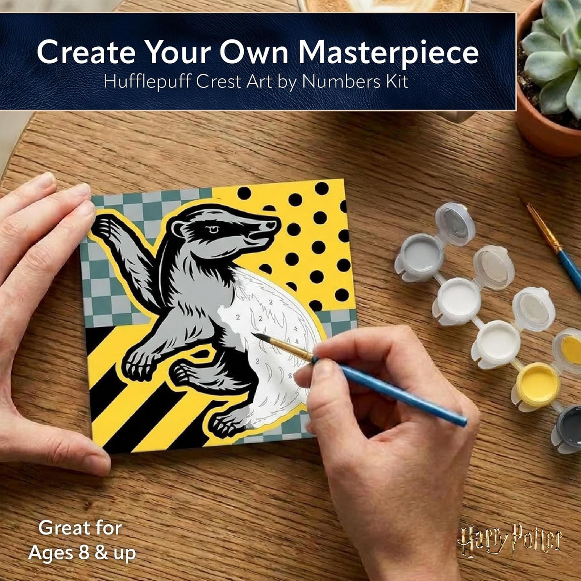 Harry Potter House Hufflepuff Micro Art By Numbers Painting Kit | 3.5 Inches