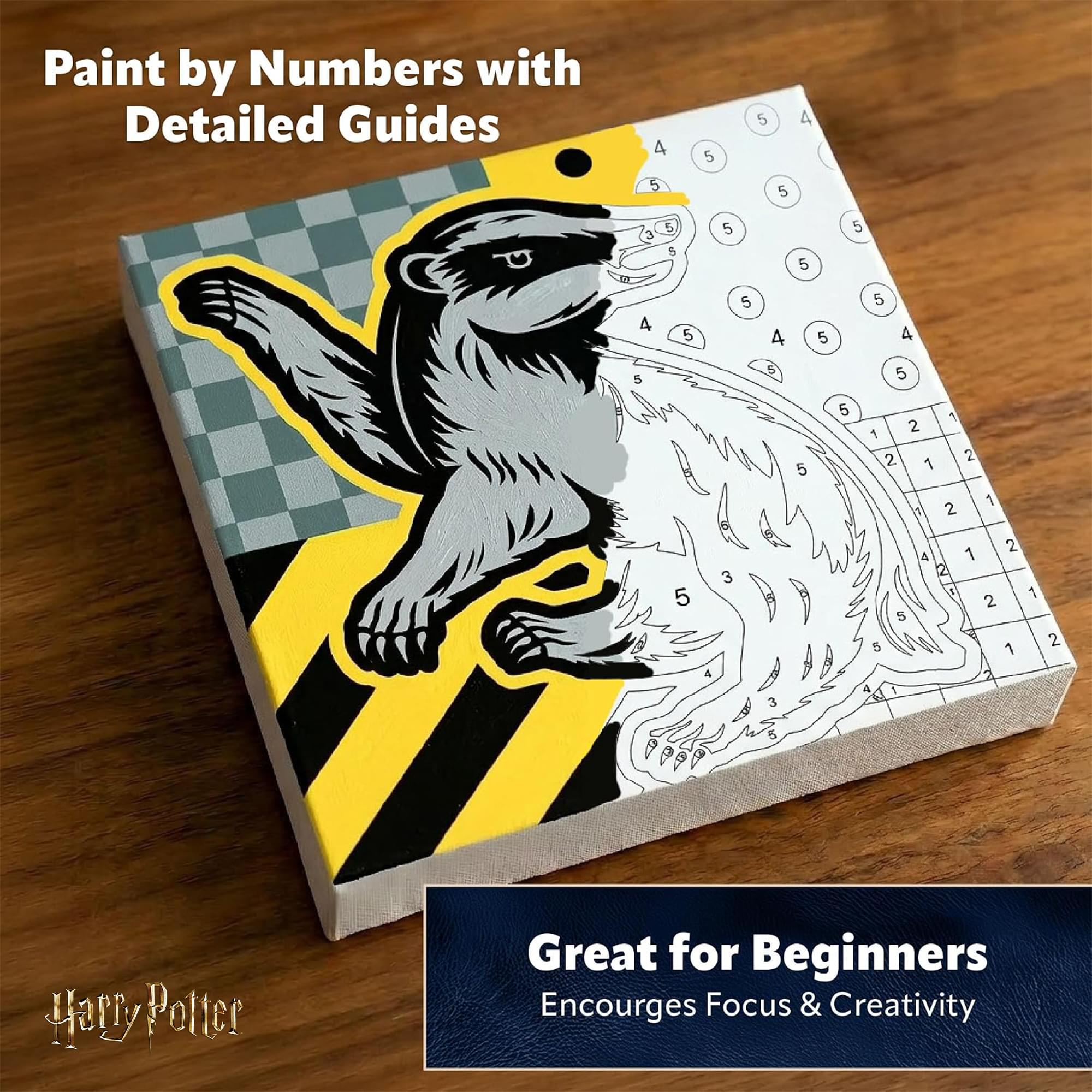 Harry Potter House Hufflepuff Micro Art By Numbers Painting Kit | 3.5 Inches