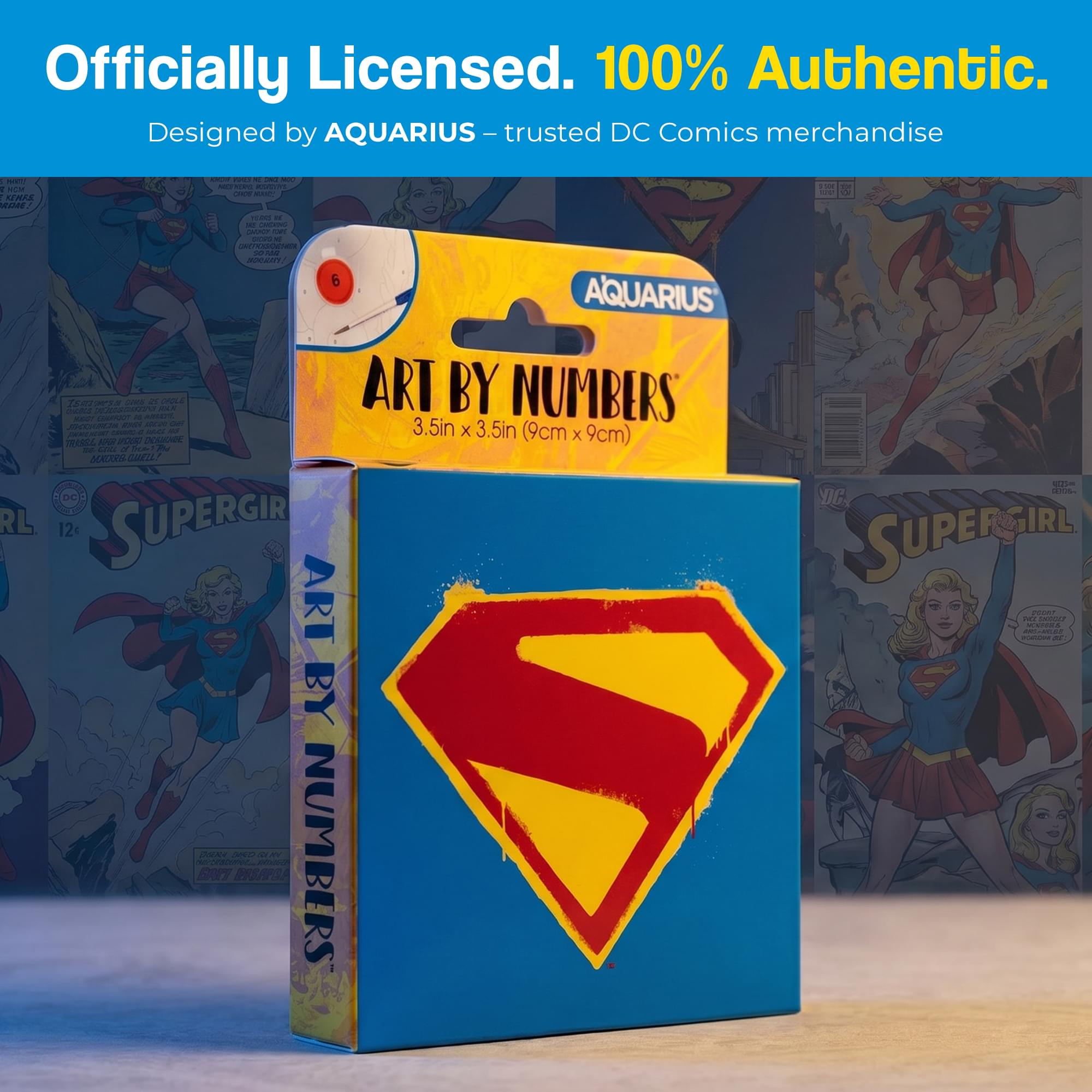 DC Comics Supergirl Micro Art-By-Numbers Painting Kit | 3.5 x 3.5 Inches