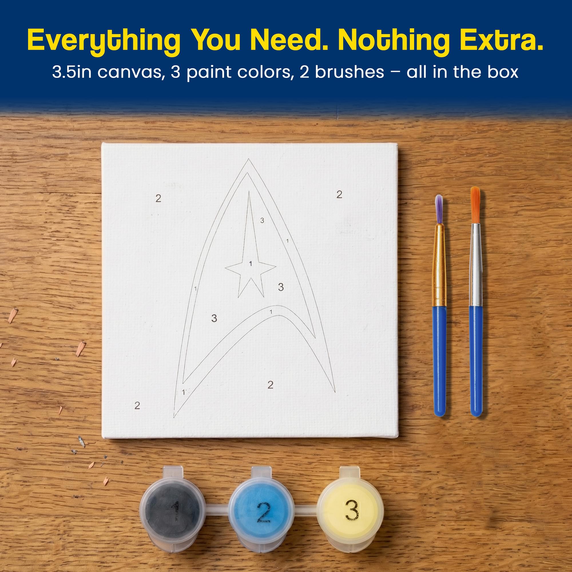 Star Trek Starfleet Command Micro Art-By-Numbers Painting Kit | 3.5 x 3.5 Inches