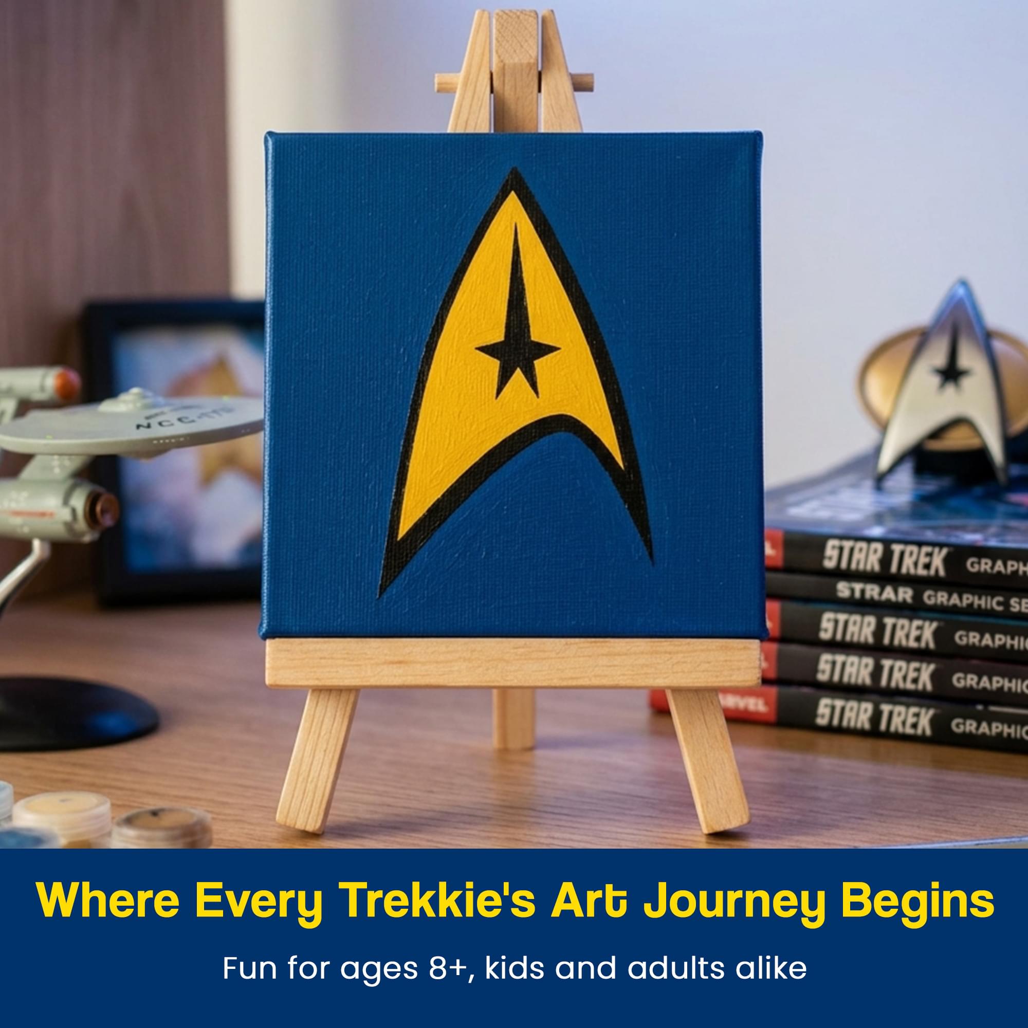 Star Trek Starfleet Command Micro Art-By-Numbers Painting Kit | 3.5 x 3.5 Inches