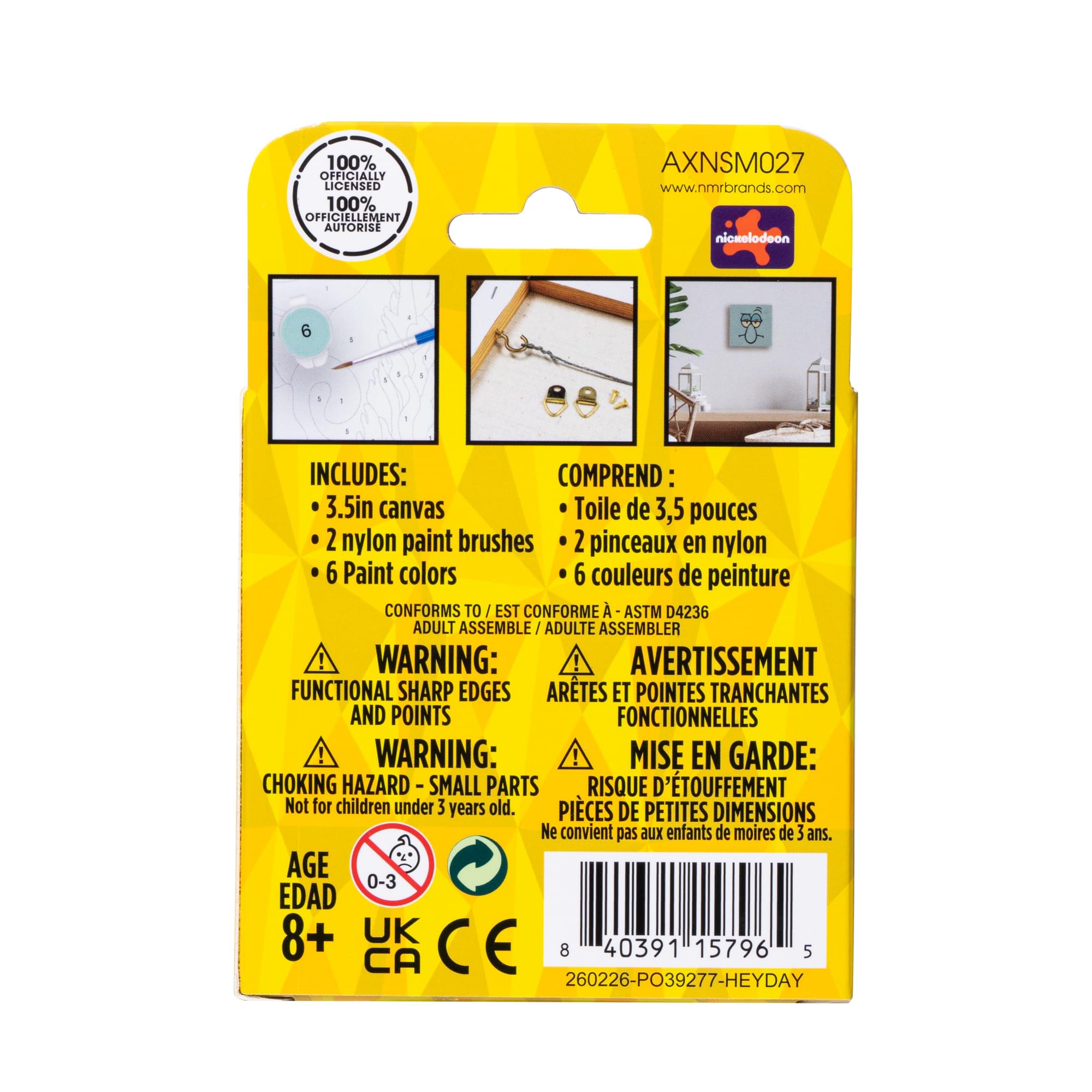 SpongeBob Squidward Micro Art By Numbers Painting Kit | 3.5 x 3.5 Inches