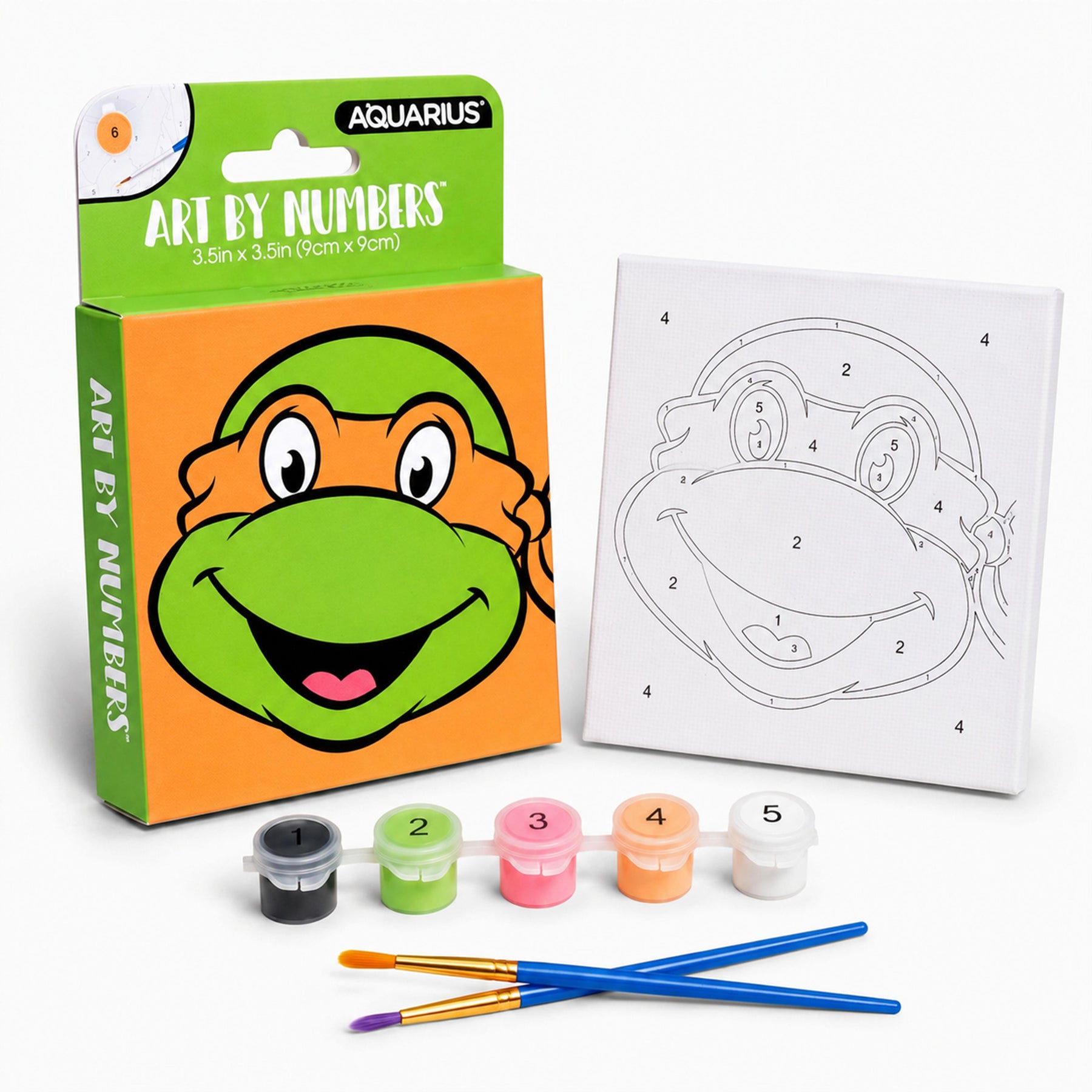 TMNT Michaelangelo Micro Art-By-Numbers Painting Kit | 3.5 x 3.5 Inches