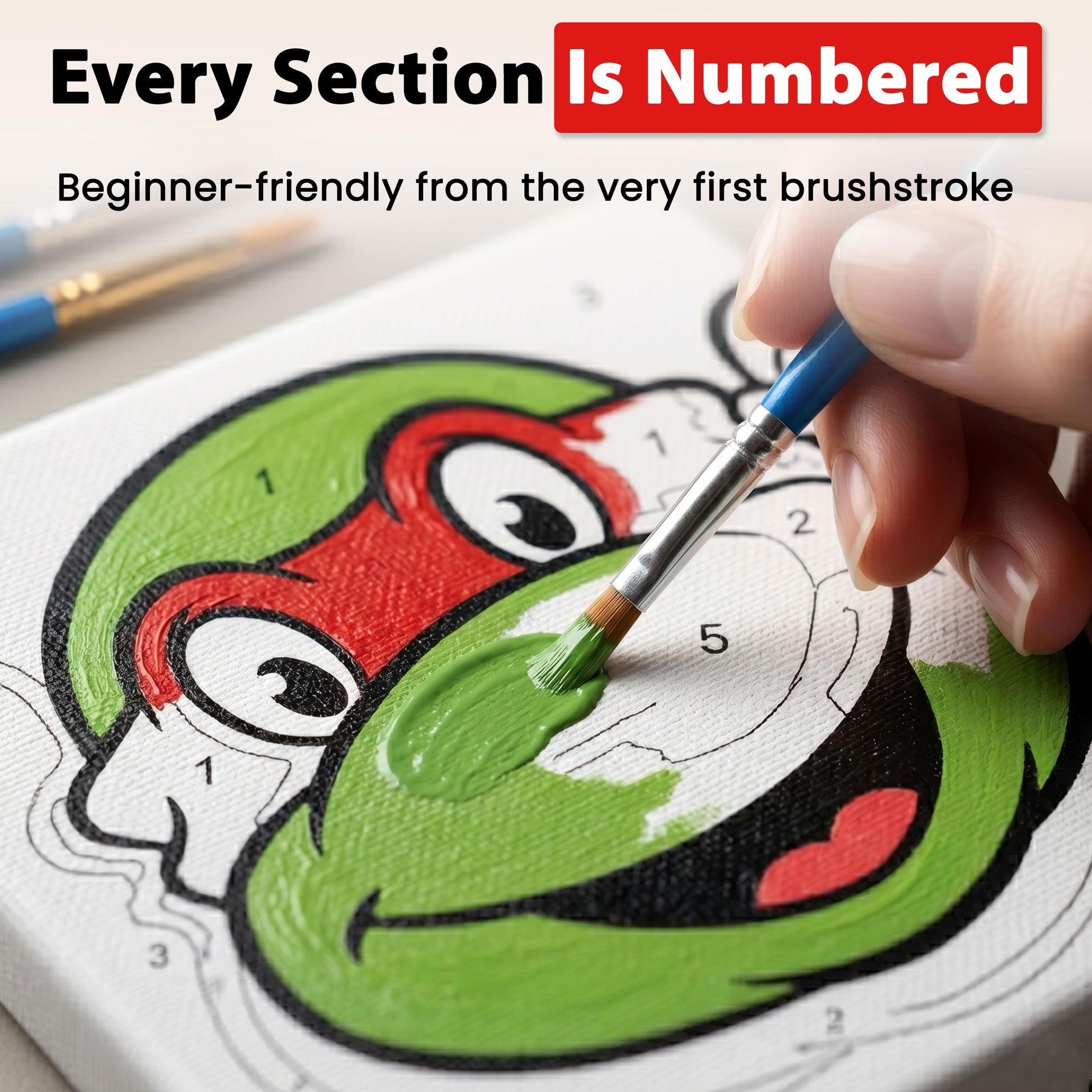 TMNT Raphael Micro Art-By-Numbers Painting Kit | 3.5 x 3.5 Inches