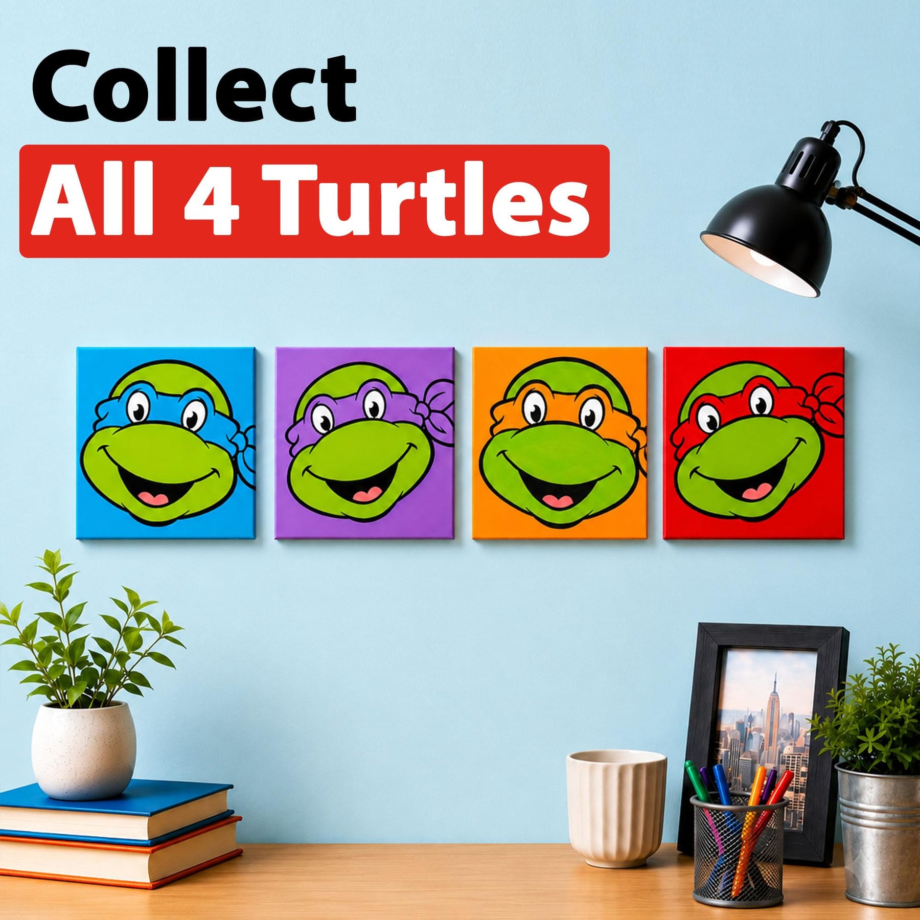 TMNT Raphael Micro Art-By-Numbers Painting Kit | 3.5 x 3.5 Inches