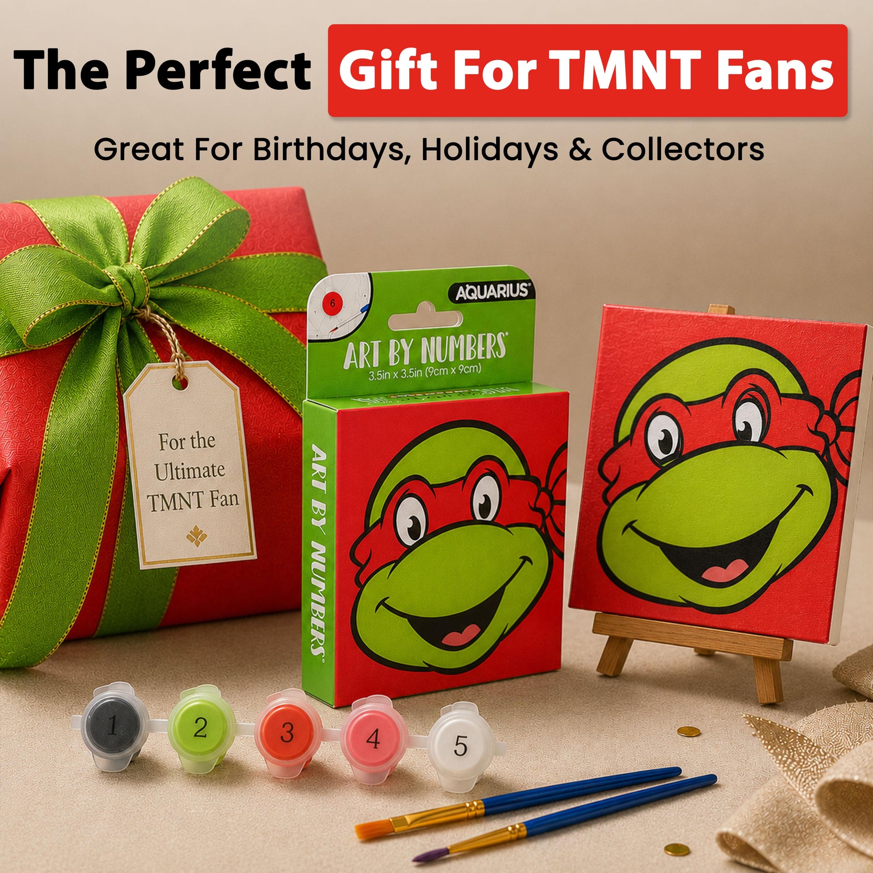 TMNT Raphael Micro Art-By-Numbers Painting Kit | 3.5 x 3.5 Inches