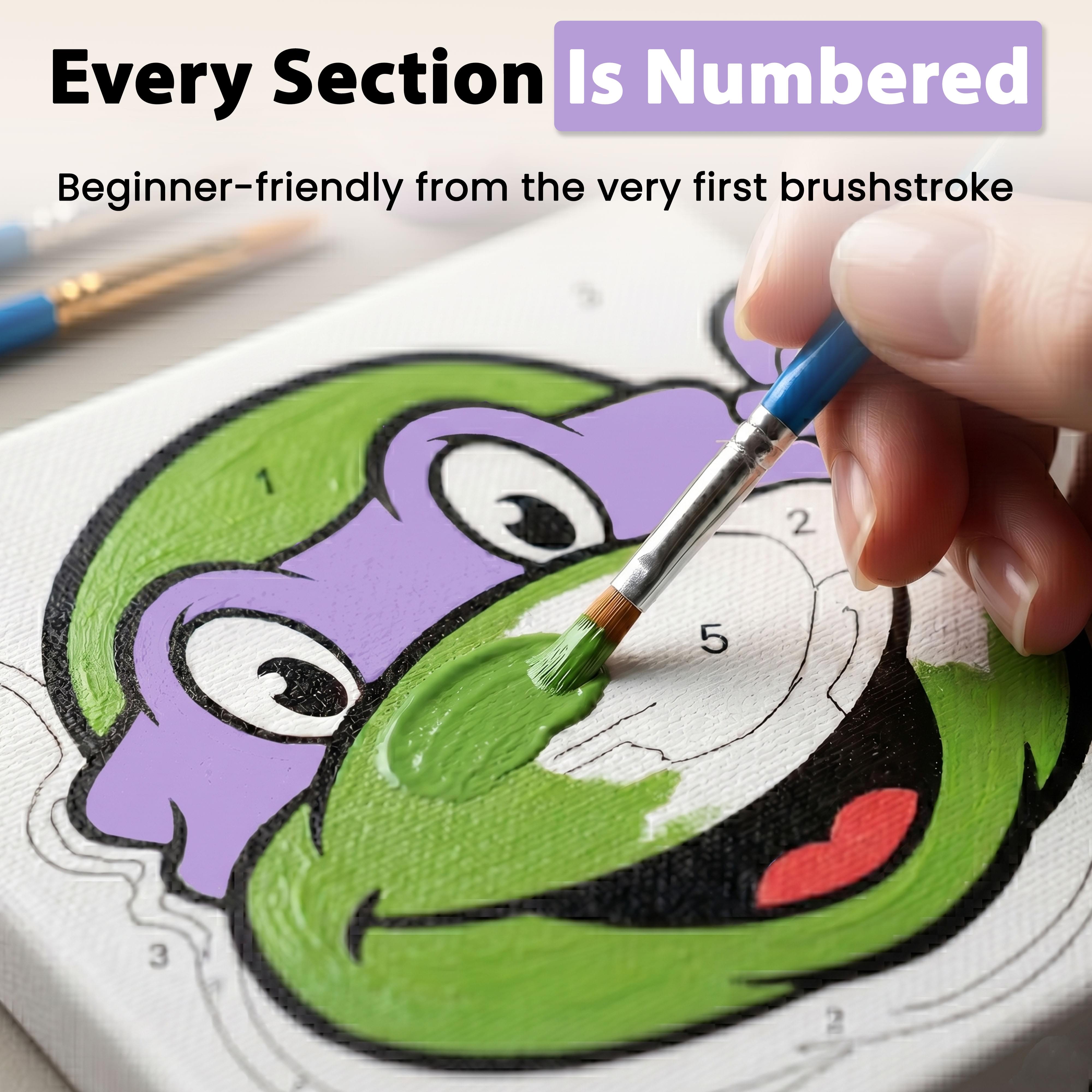 TMNT Donatello Micro Art-By-Numbers Painting Kit | 3.5 x 3.5 Inches