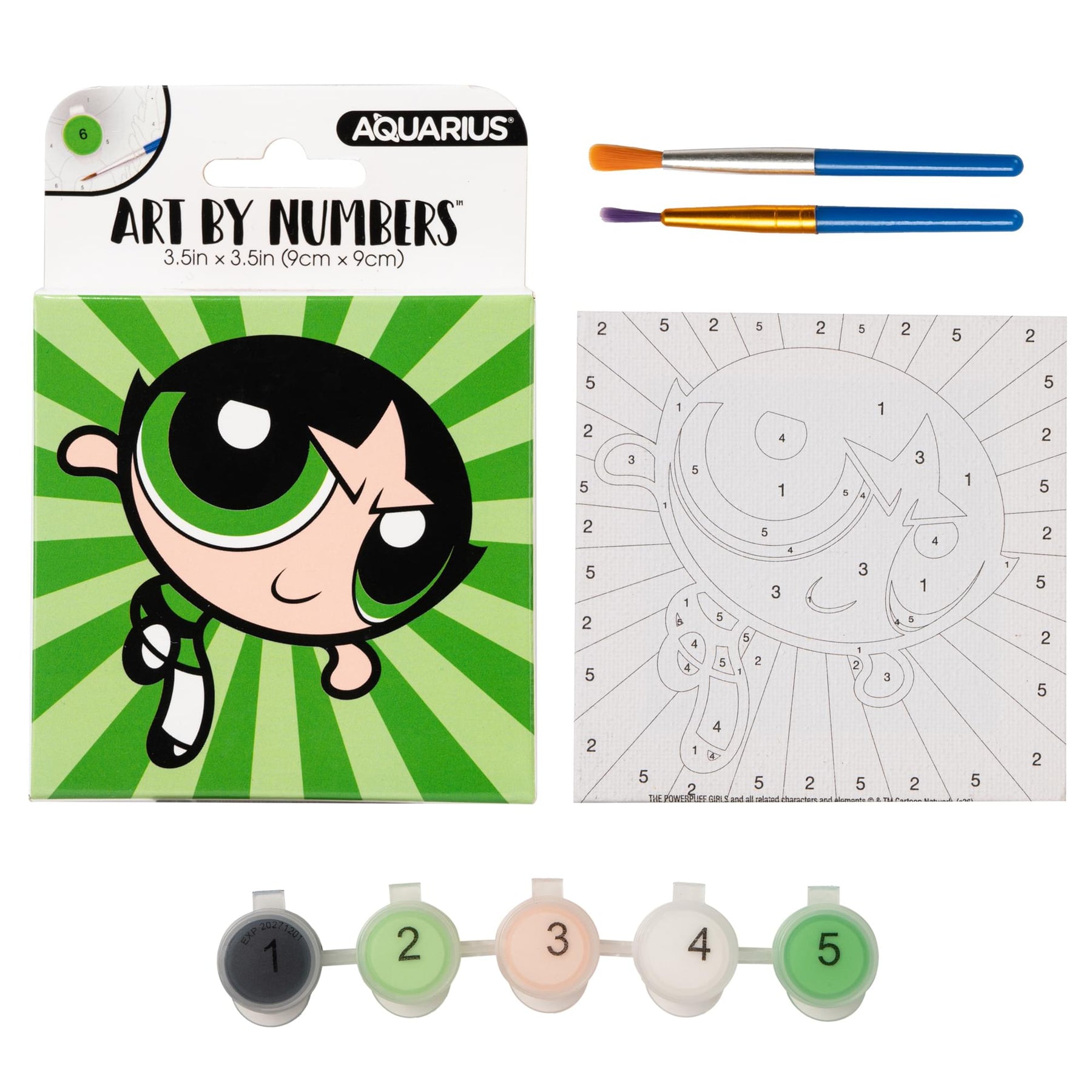 Powerpuff Girls Buttercup Micro Art By Numbers Painting Kit | 3.5 x 3.5 Inches
