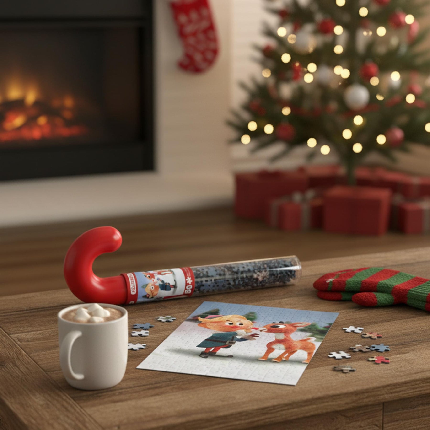 Rudolph The Red-Nosed Reindeer 150 Piece Candy Cane Micro Jigsaw Puzzle