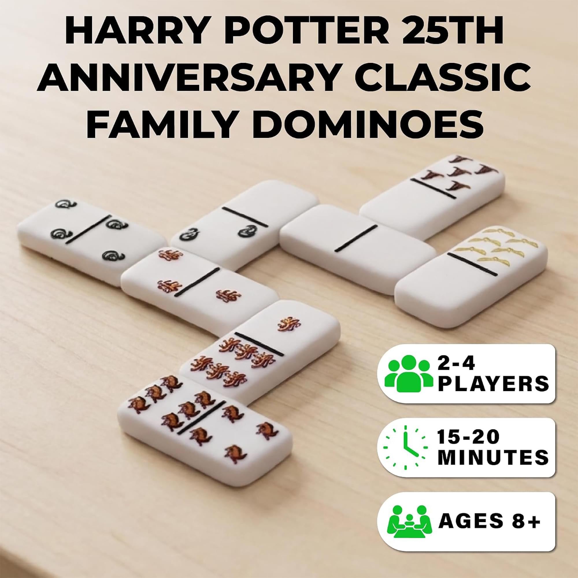 Harry Potter 25th Anniversary Double 6 Dominoes Game | 2-4 Players