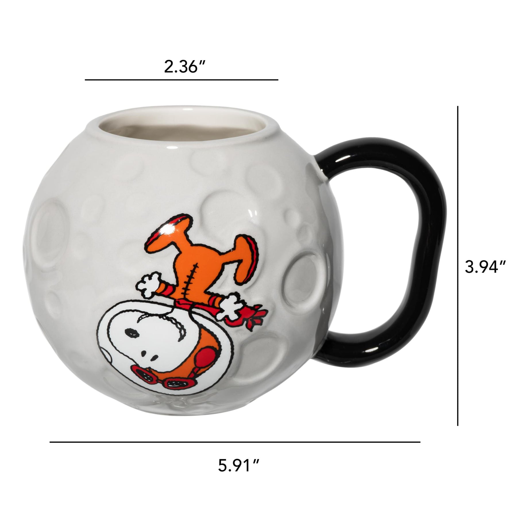 Peanuts Snoopy In Space Moon Sculpted Ceramic Mug | Holds 18 Ounces