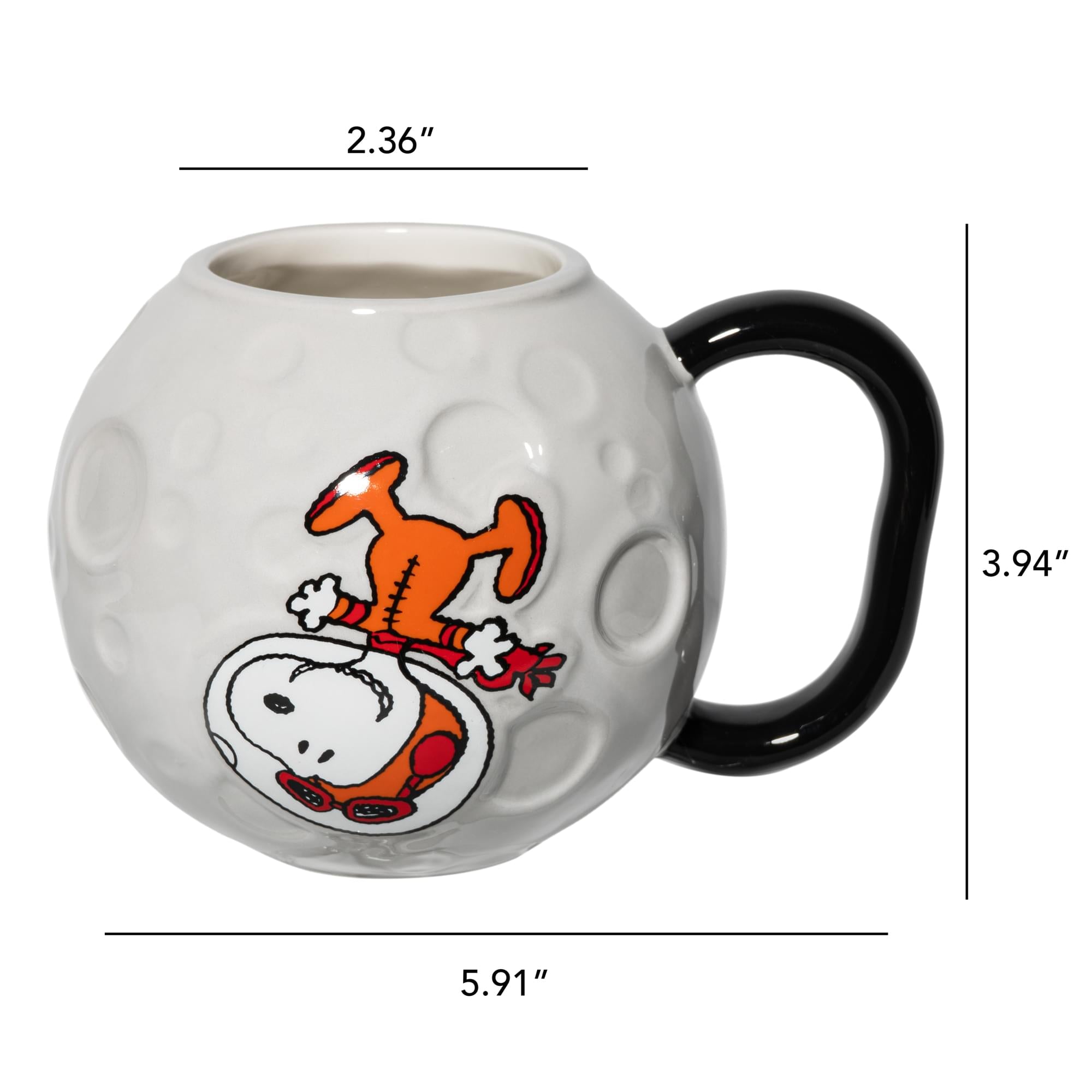 Peanuts Snoopy In Space Moon Sculpted Ceramic Mug | Holds 18 Ounces