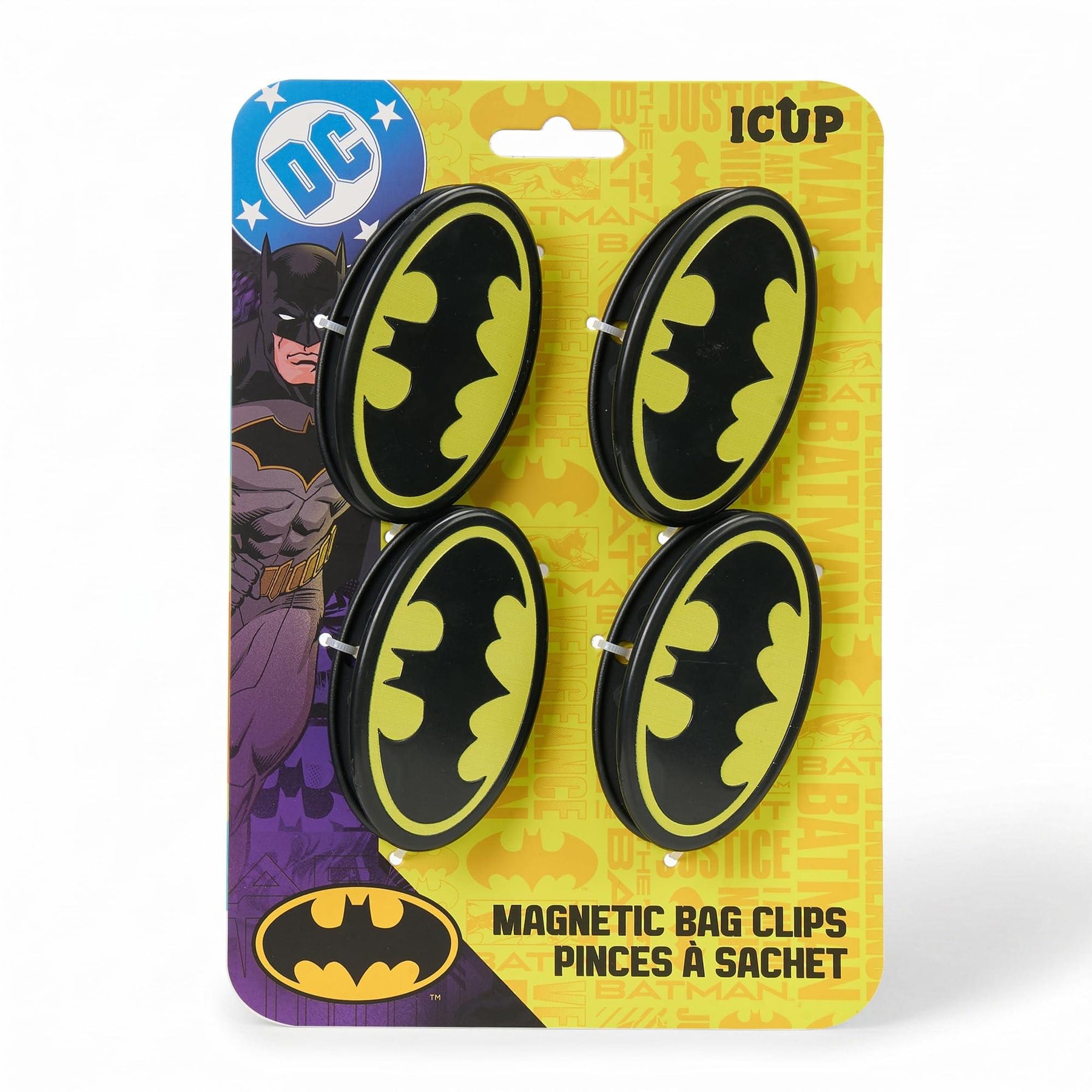 DC Comics Batman Logo Magnetic Bag Clips | 4 Pack