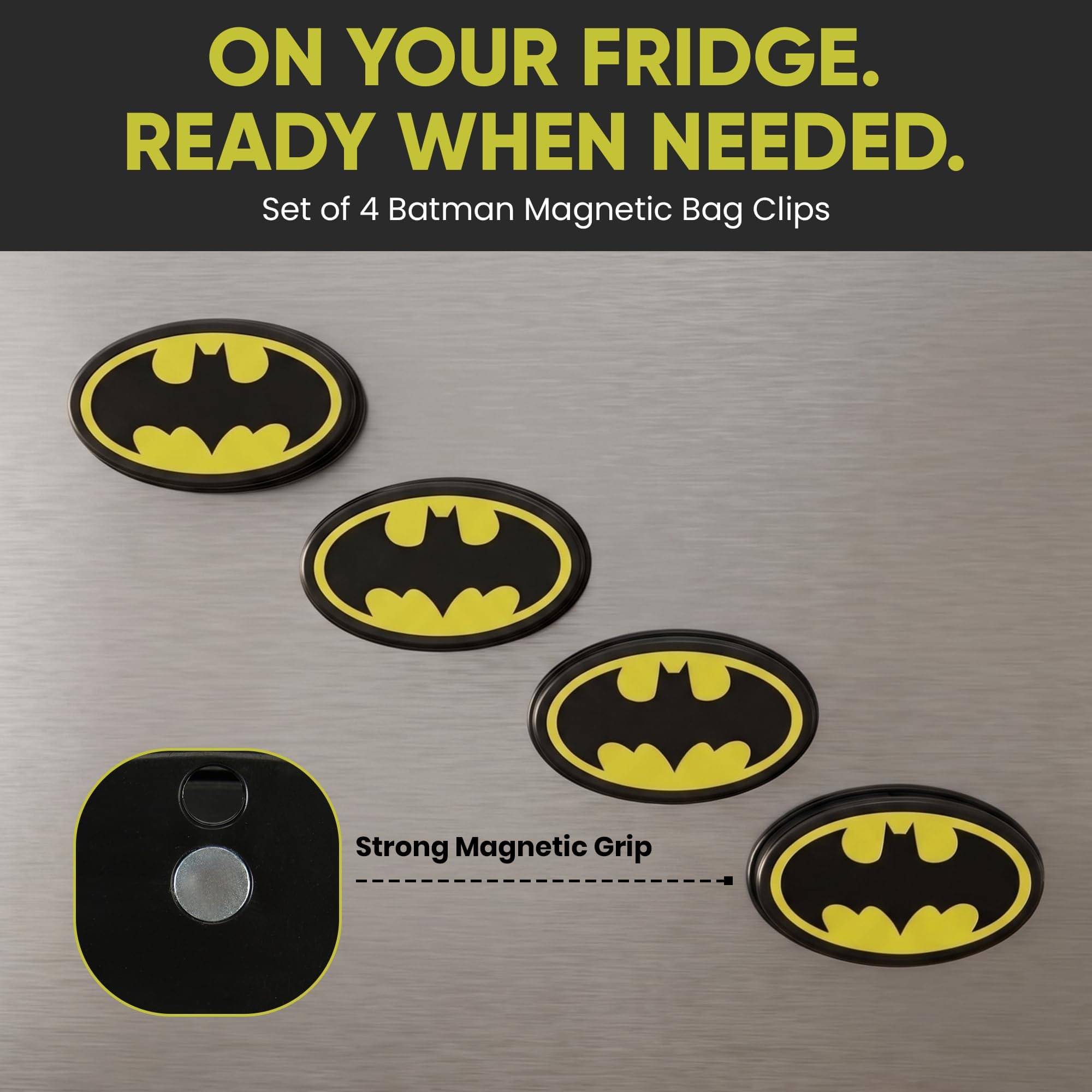 DC Comics Batman Logo Magnetic Bag Clips | 4 Pack