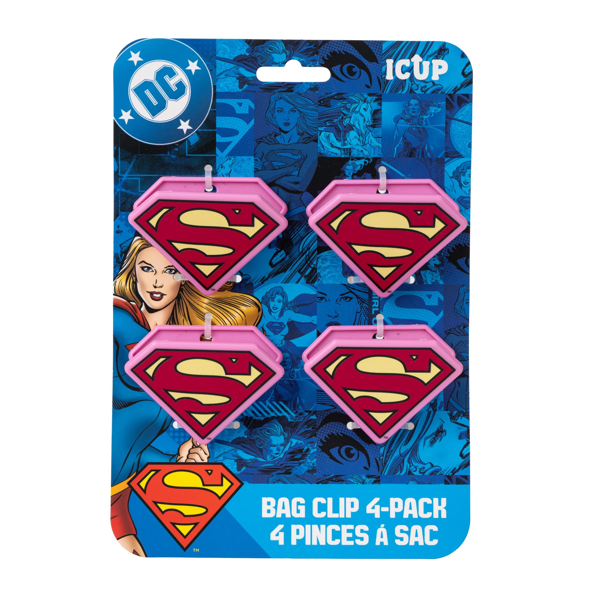 DC Comics Supergirl Pink "S" Logo Magnetic Bag Clips | Set Of 4