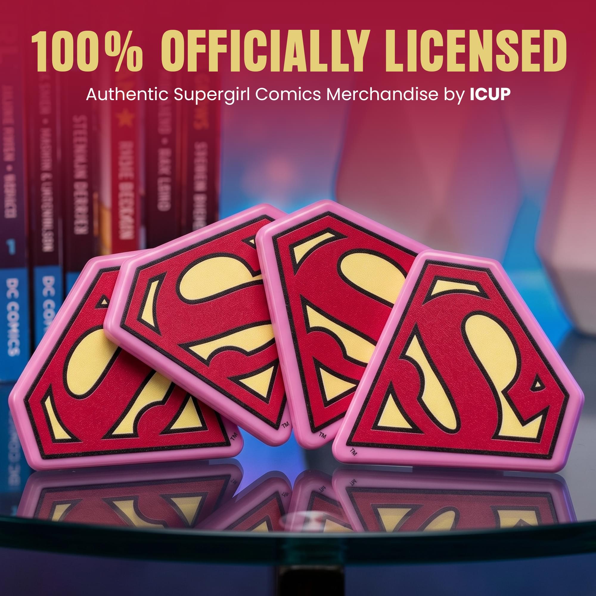 DC Comics Supergirl Pink "S" Logo Magnetic Bag Clips | Set Of 4