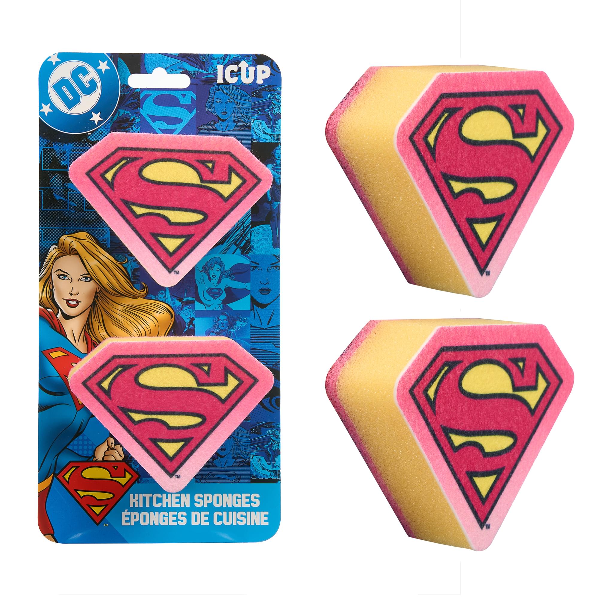 DC Comics Supergirl Logo Kitchen Sponges | 2 Pack