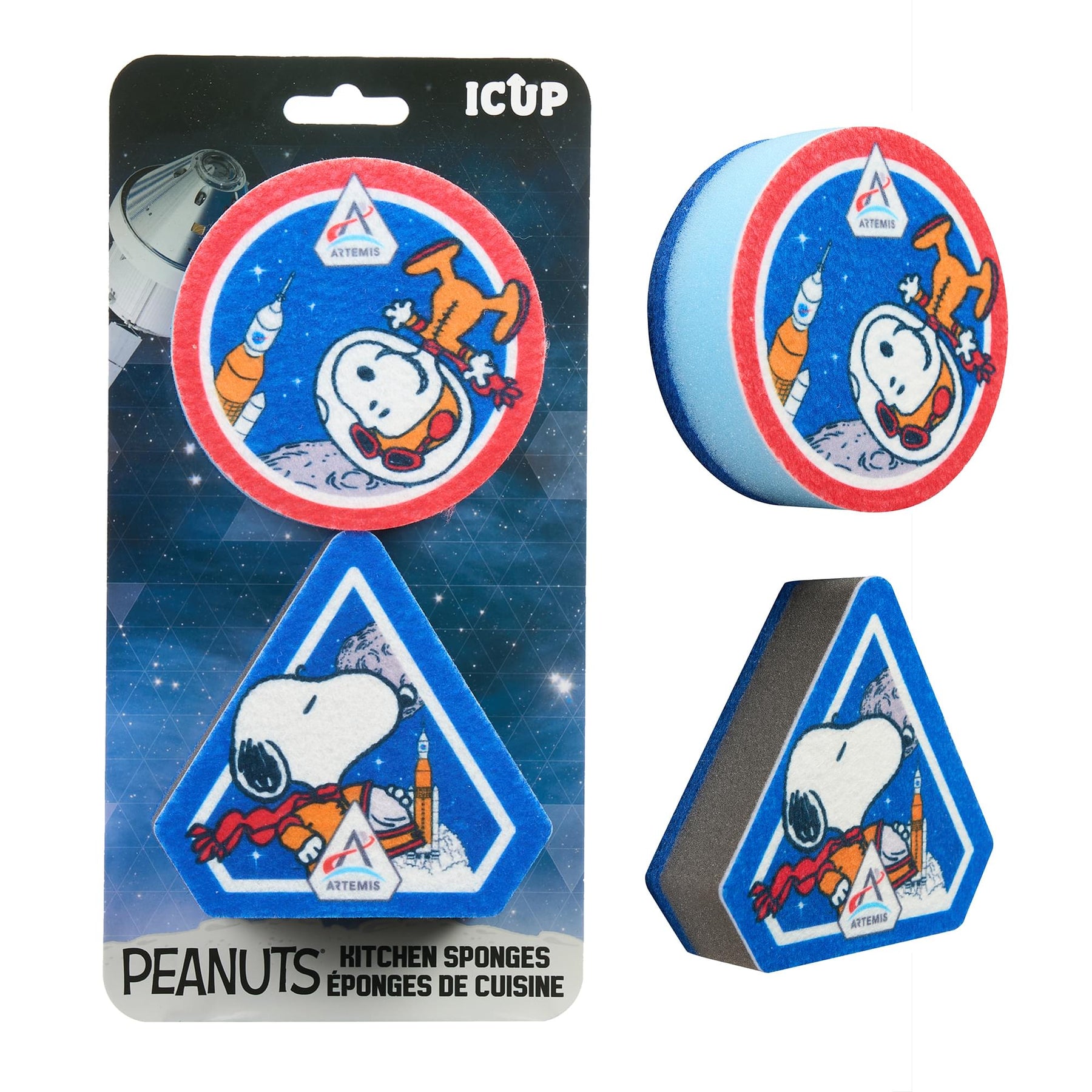 Peanuts Snoopy In Space NASA Artemis Kitchen Sponges | 2 Pack
