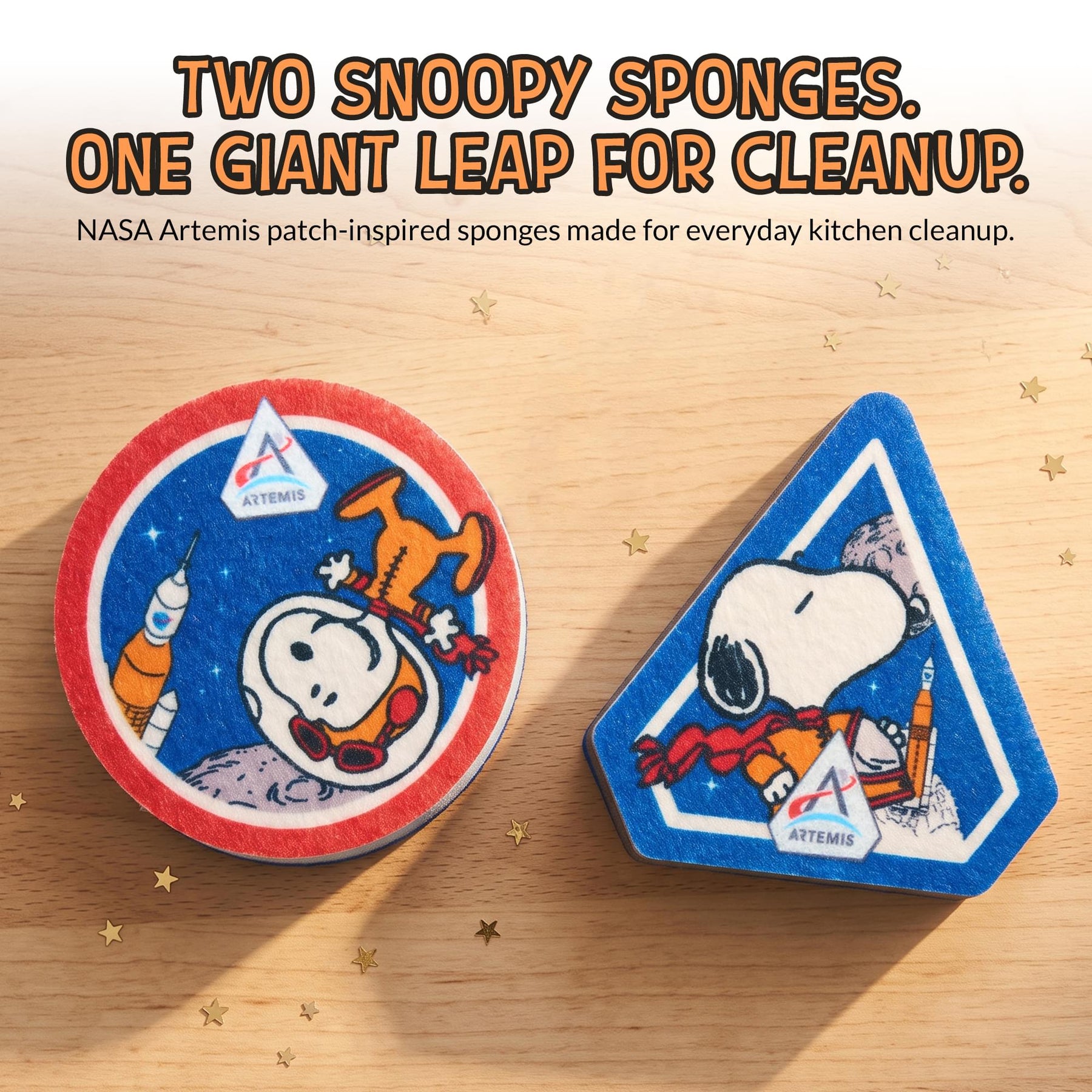 Peanuts Snoopy In Space NASA Artemis Kitchen Sponges | 2 Pack